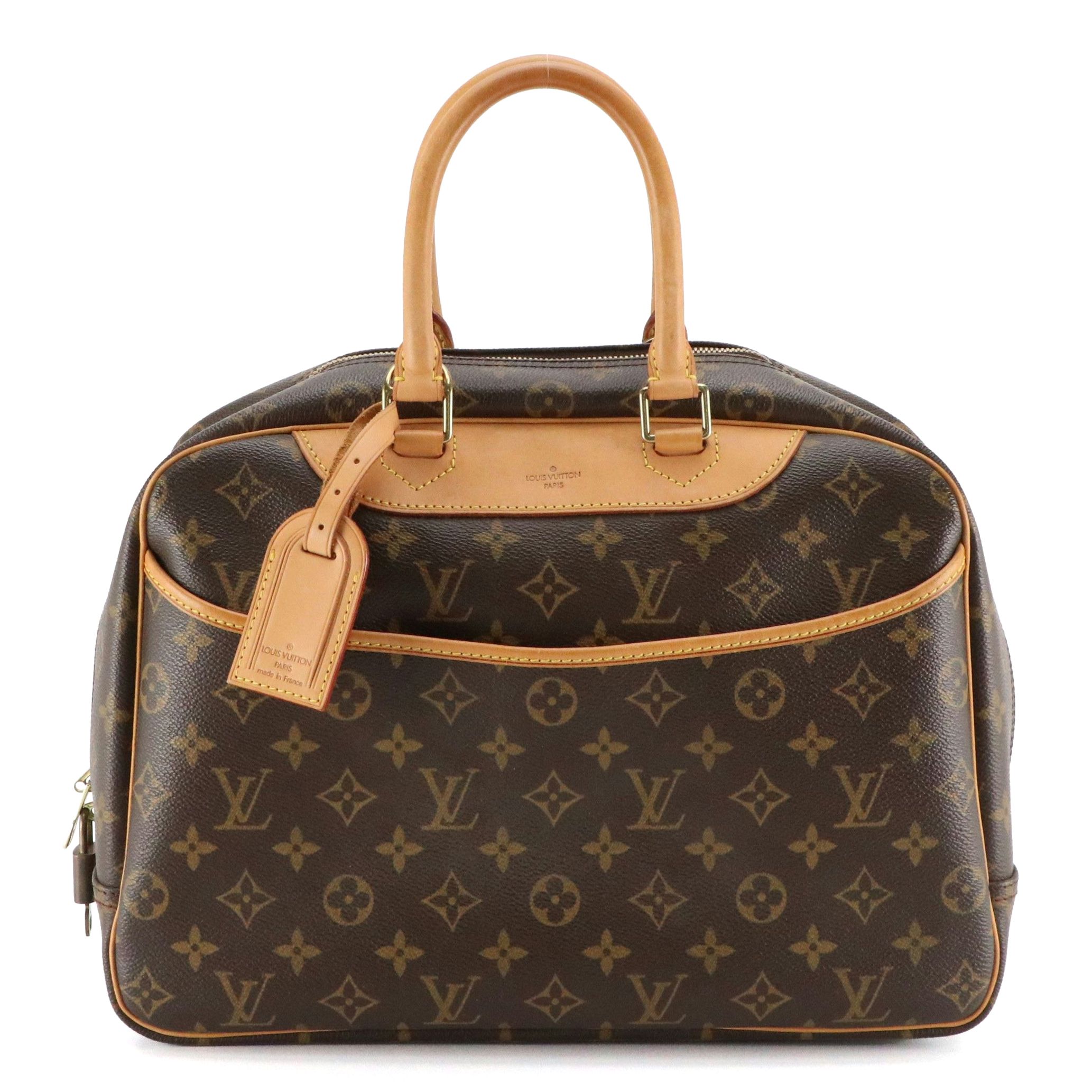 Louis Vuitton Deauville Handbag in Monogram Canvas and Vachetta Leather