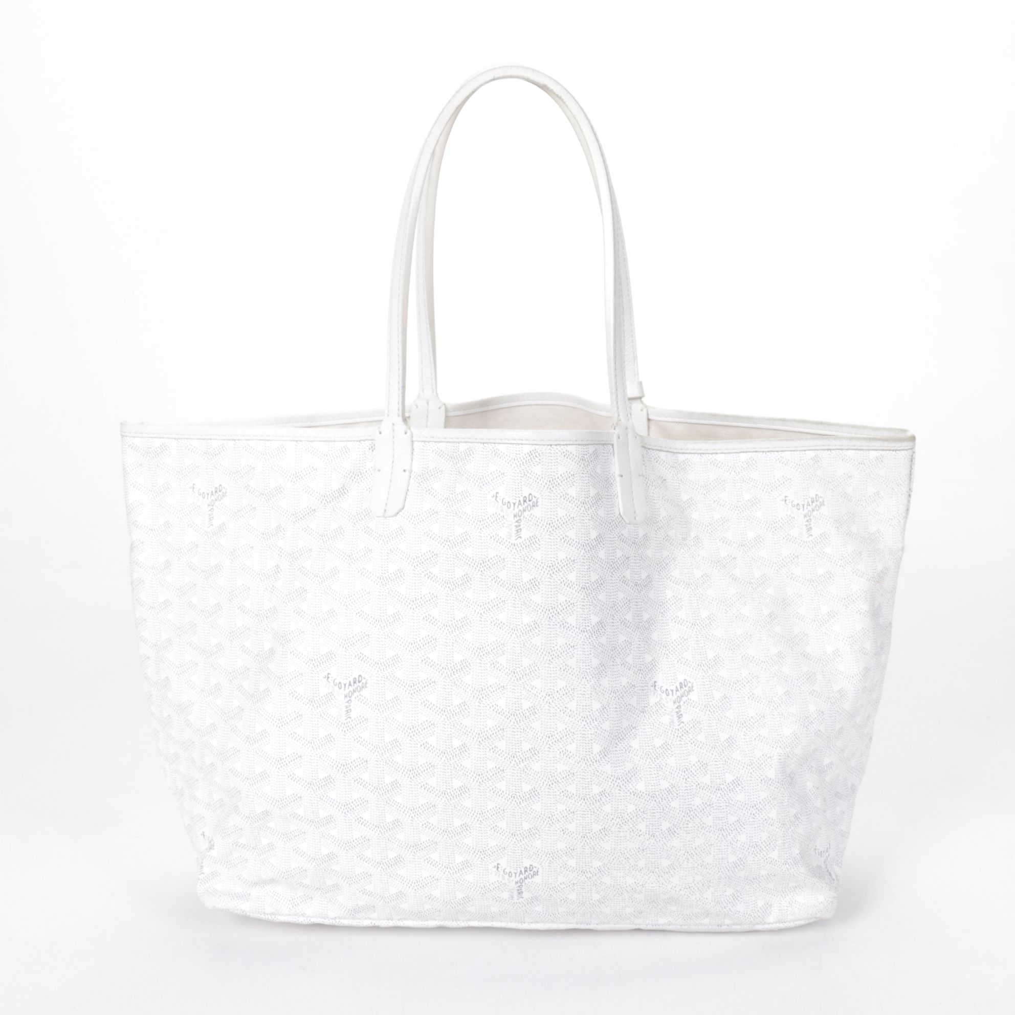 Goyard Saint Louis GM Tote with Pouch in White Goyardine Canvas