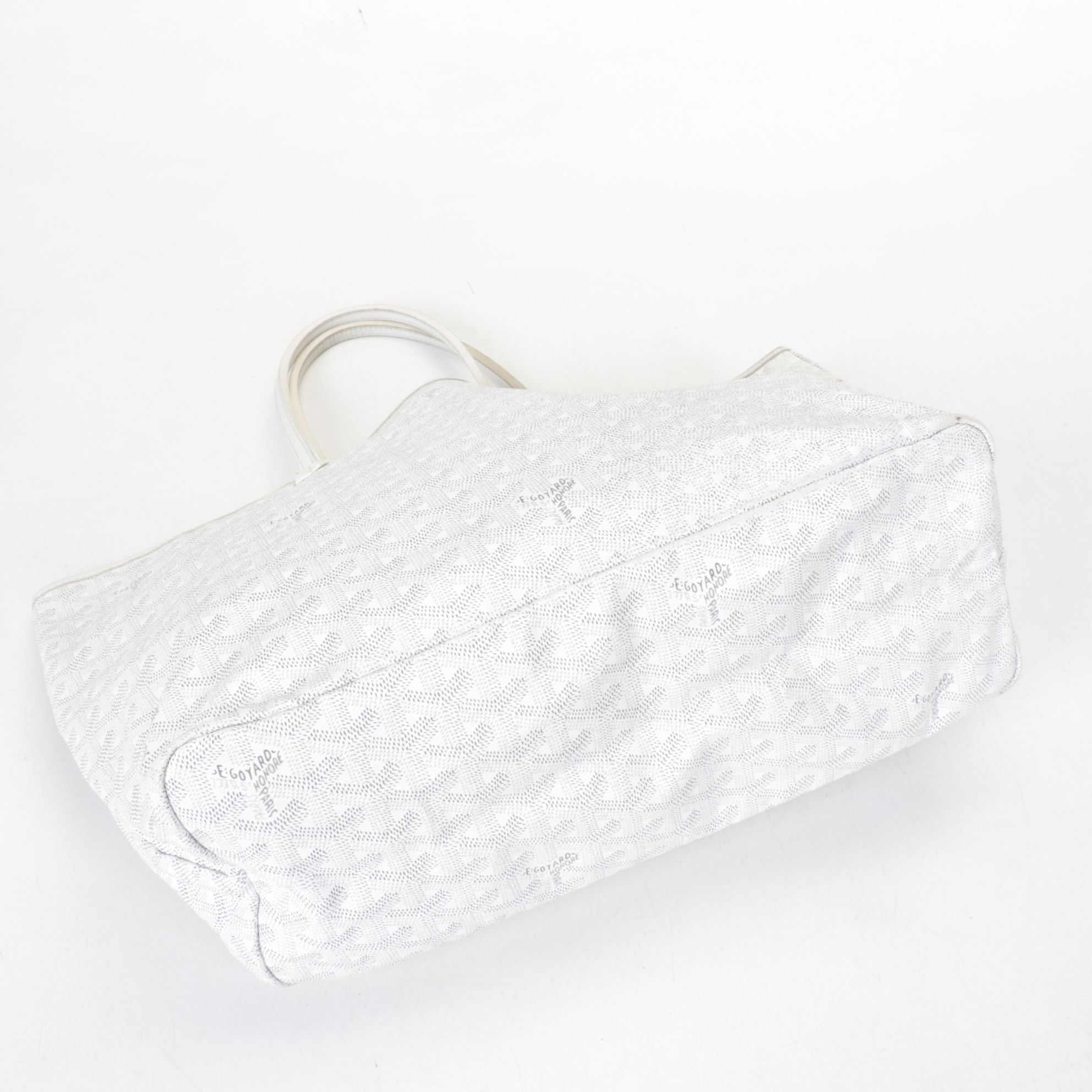 Goyard Saint Louis GM Tote with Pouch in White Goyardine Canvas
