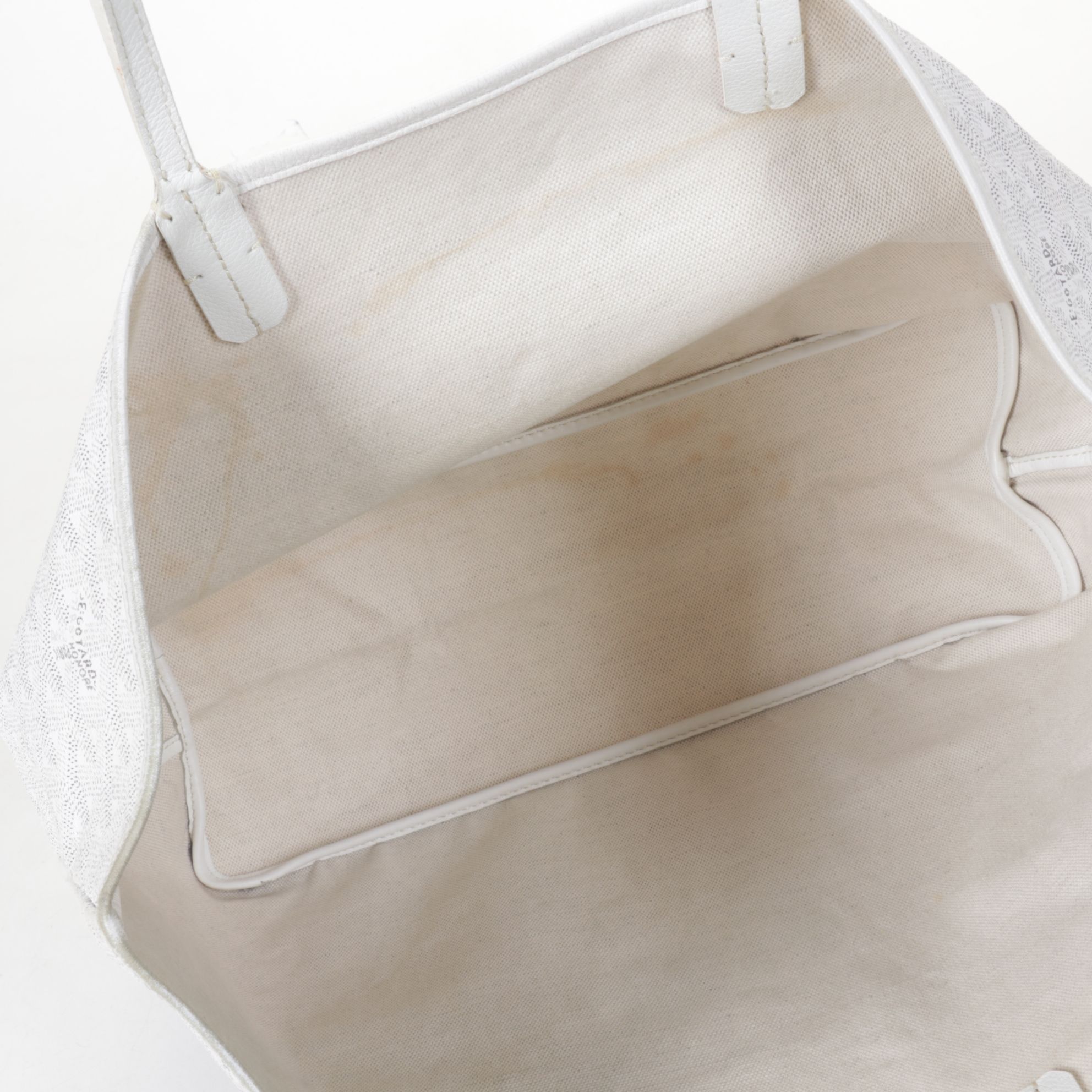 Goyard Saint Louis GM Tote with Pouch in White Goyardine Canvas