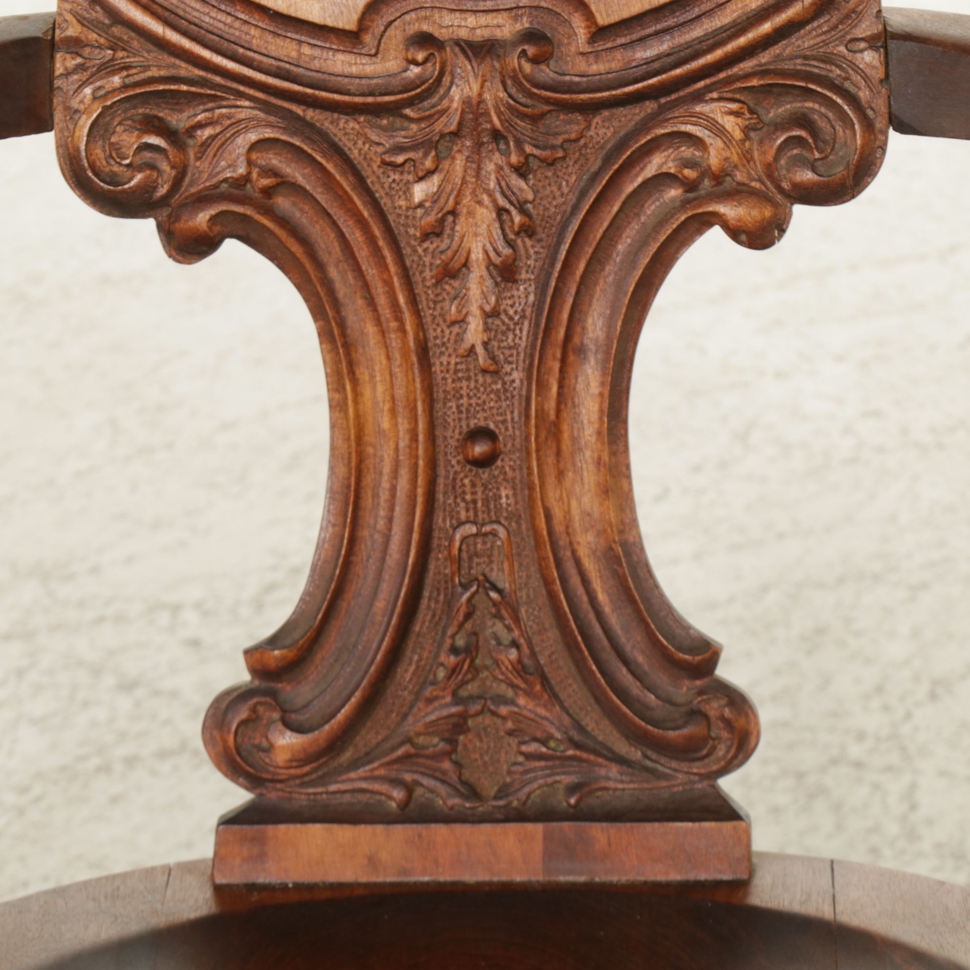 Victorian Carved Walnut Shield-Back Rocking Chair, Early 20th Century