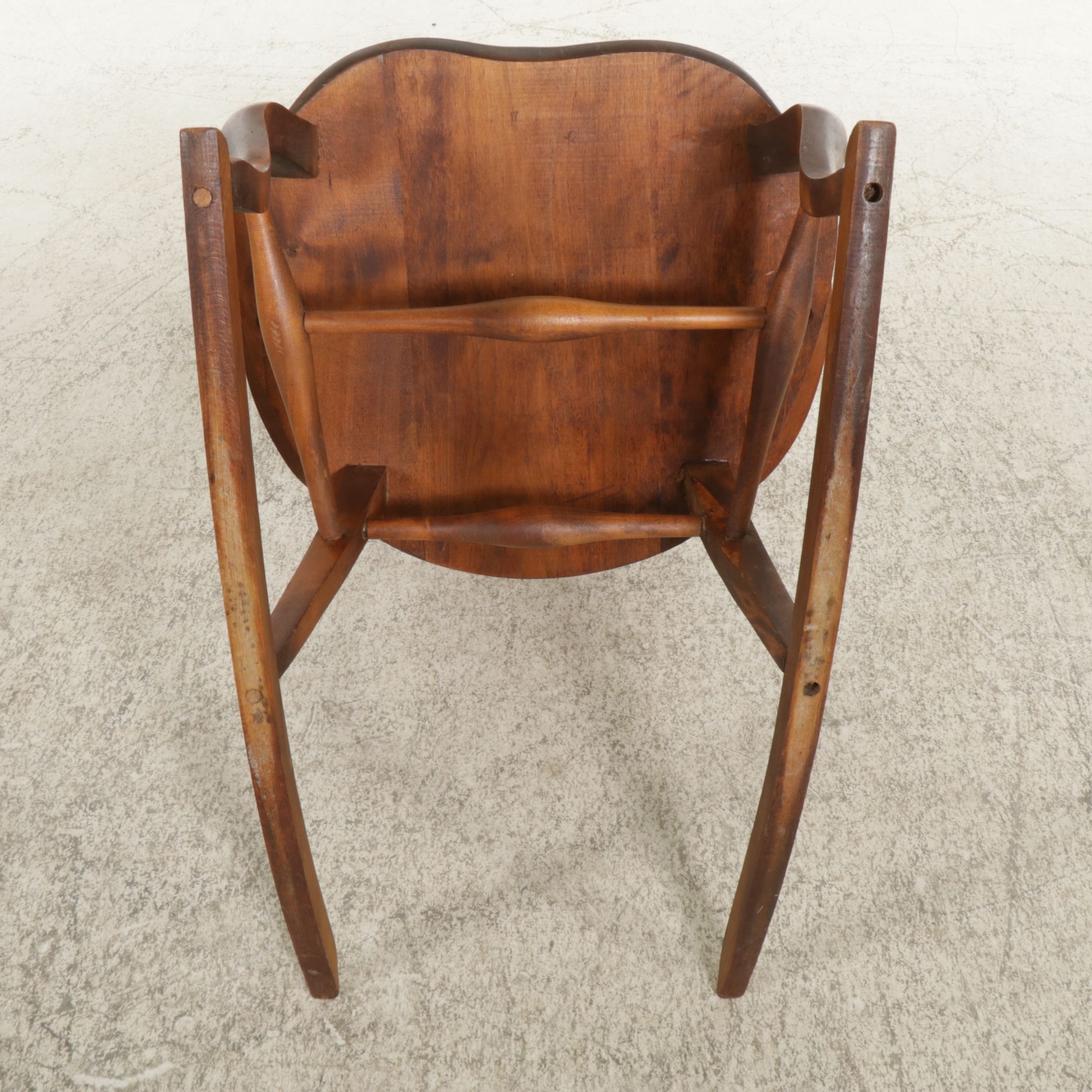 Victorian Carved Walnut Shield-Back Rocking Chair, Early 20th Century