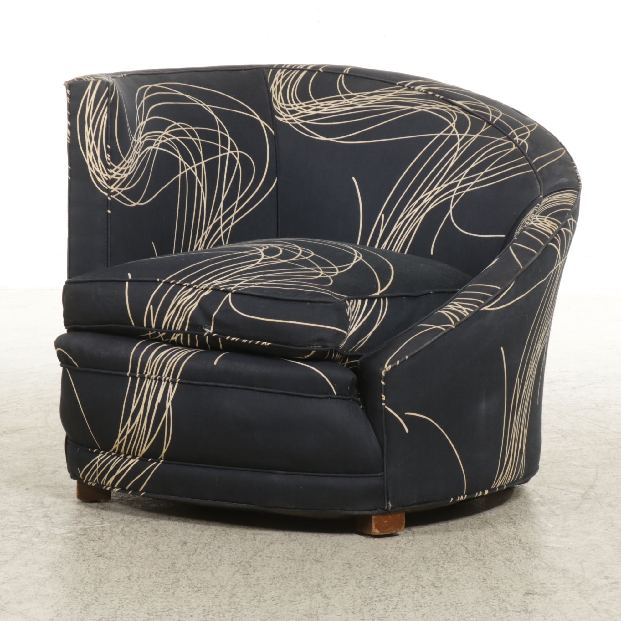 1980s Postmodern Asymmetrical Swirl Club Chair