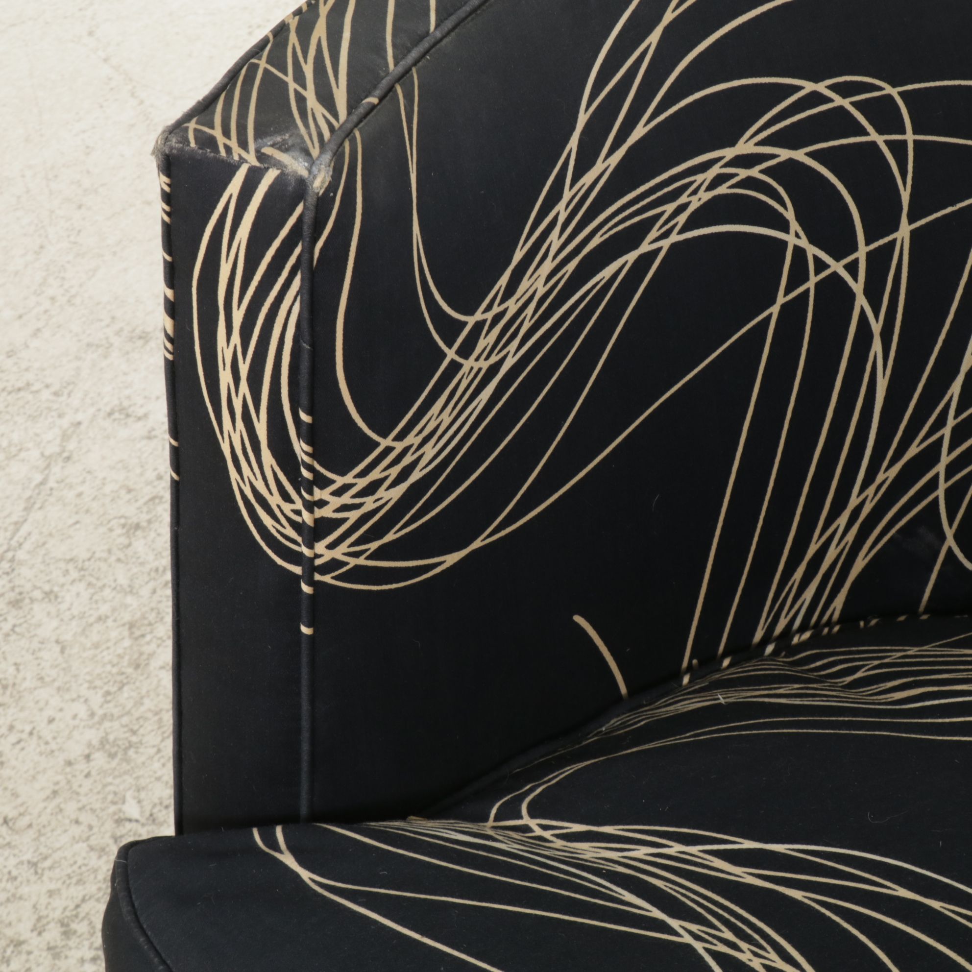 1980s Postmodern Asymmetrical Swirl Club Chair