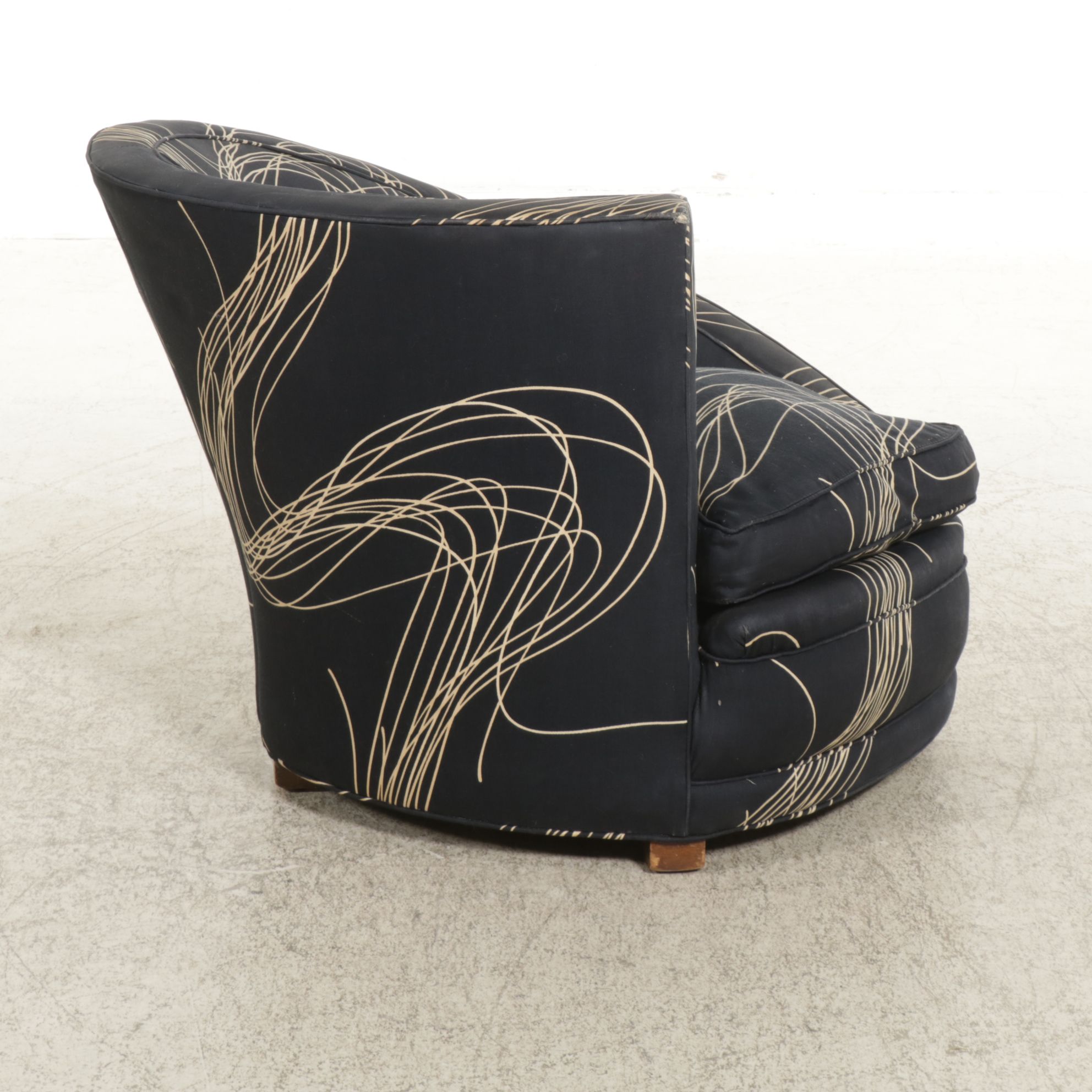 1980s Postmodern Asymmetrical Swirl Club Chair