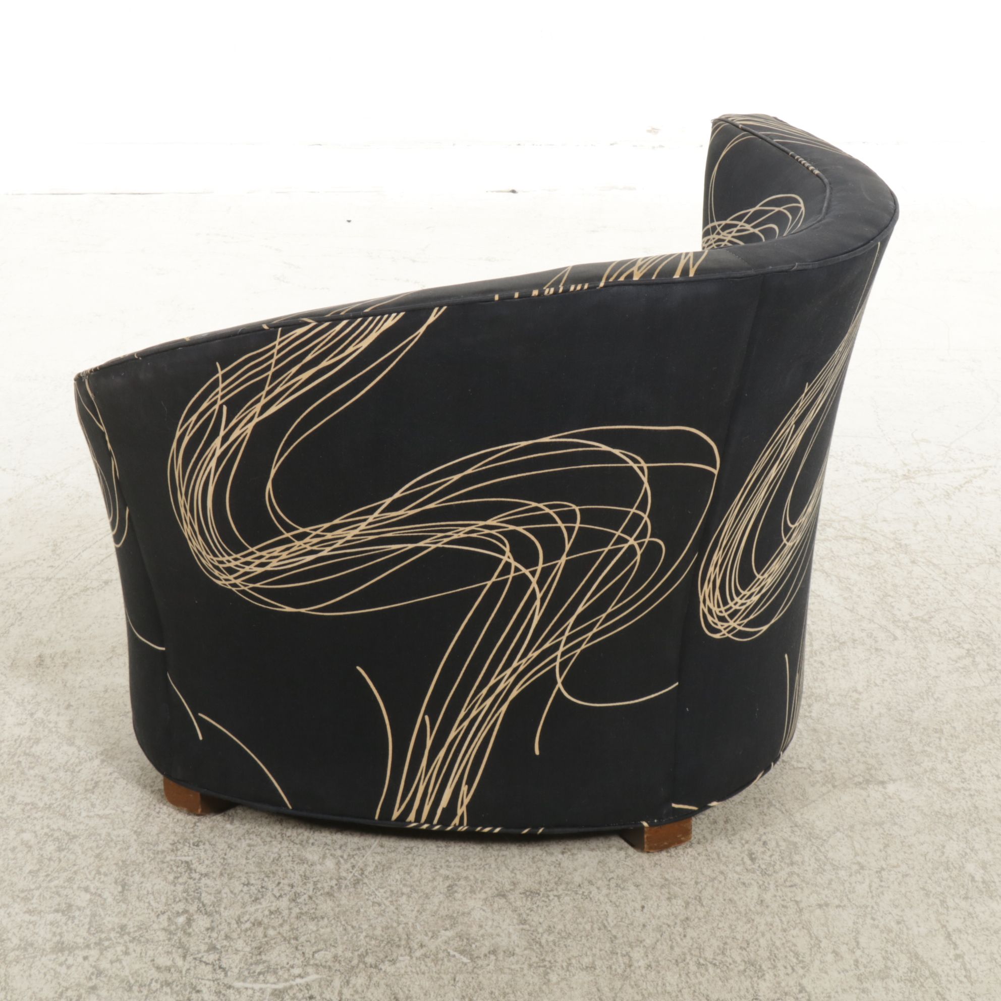 1980s Postmodern Asymmetrical Swirl Club Chair