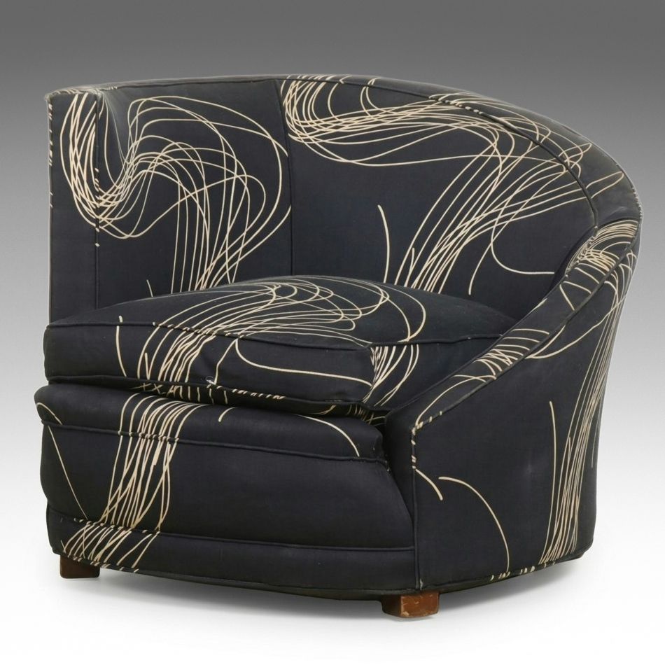 1980s Postmodern Asymmetrical Swirl Club Chair