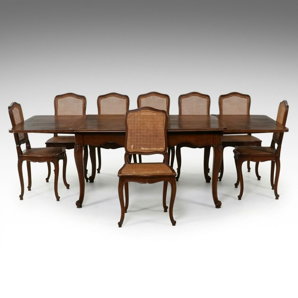 Louis XV Style Nine-Piece Dining Set, 20th Century