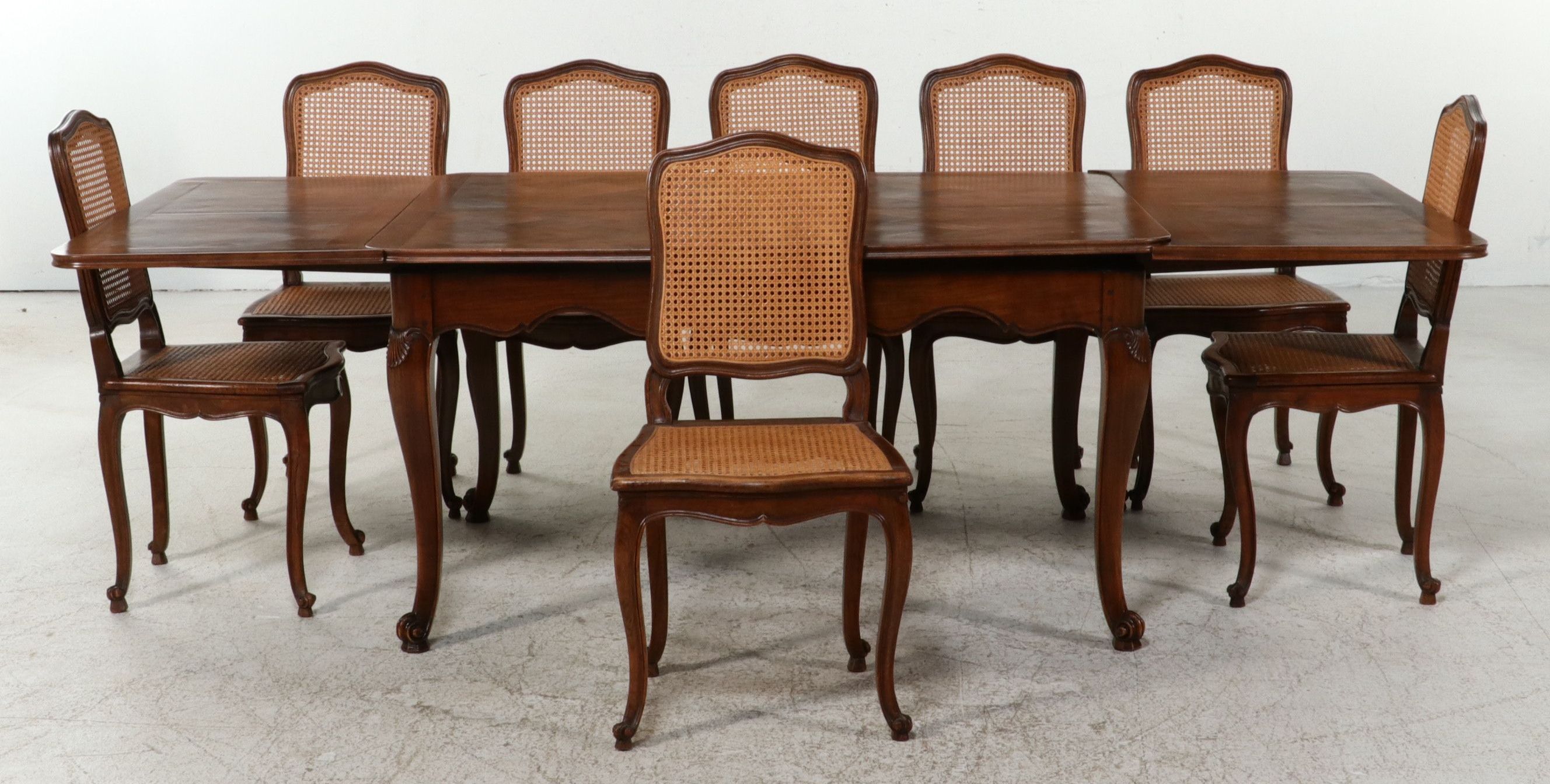 Louis XV Style Nine-Piece Dining Set, 20th Century