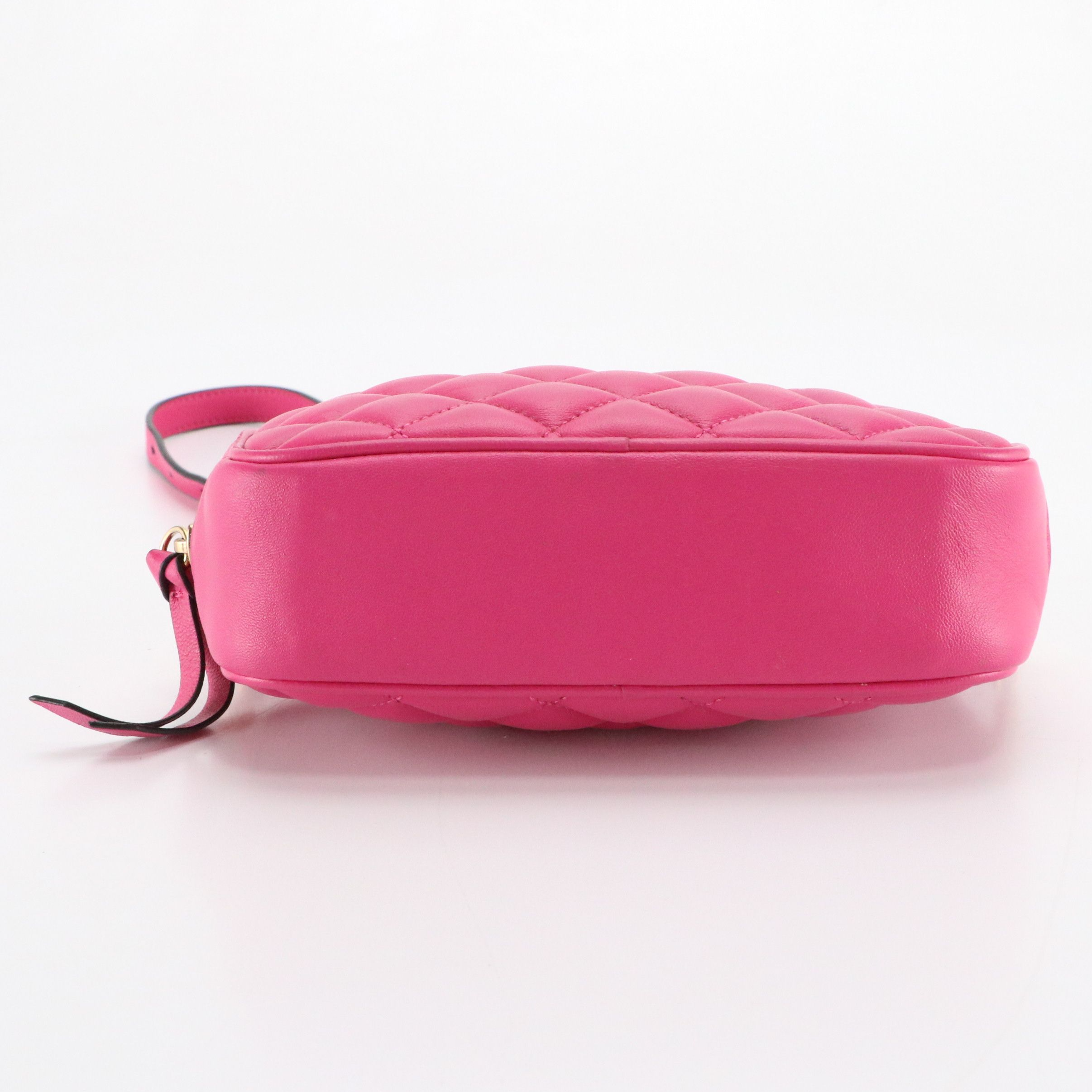 Versace La Medusa Crossbody Camera Bag in Hot Pink Quilted and Smooth Leather