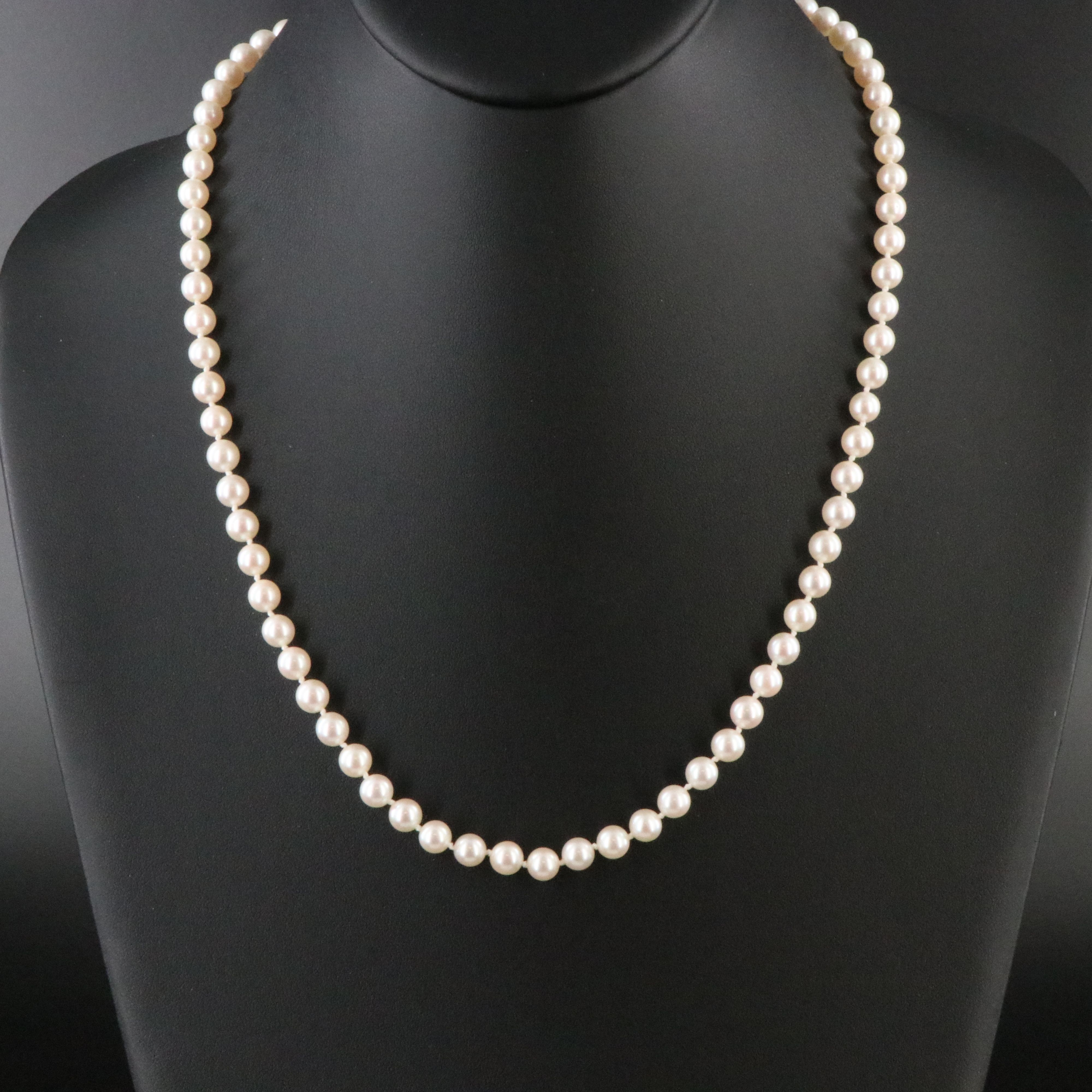 Mikimoto Pearl Matinee Length Necklace with Sterling Clasp