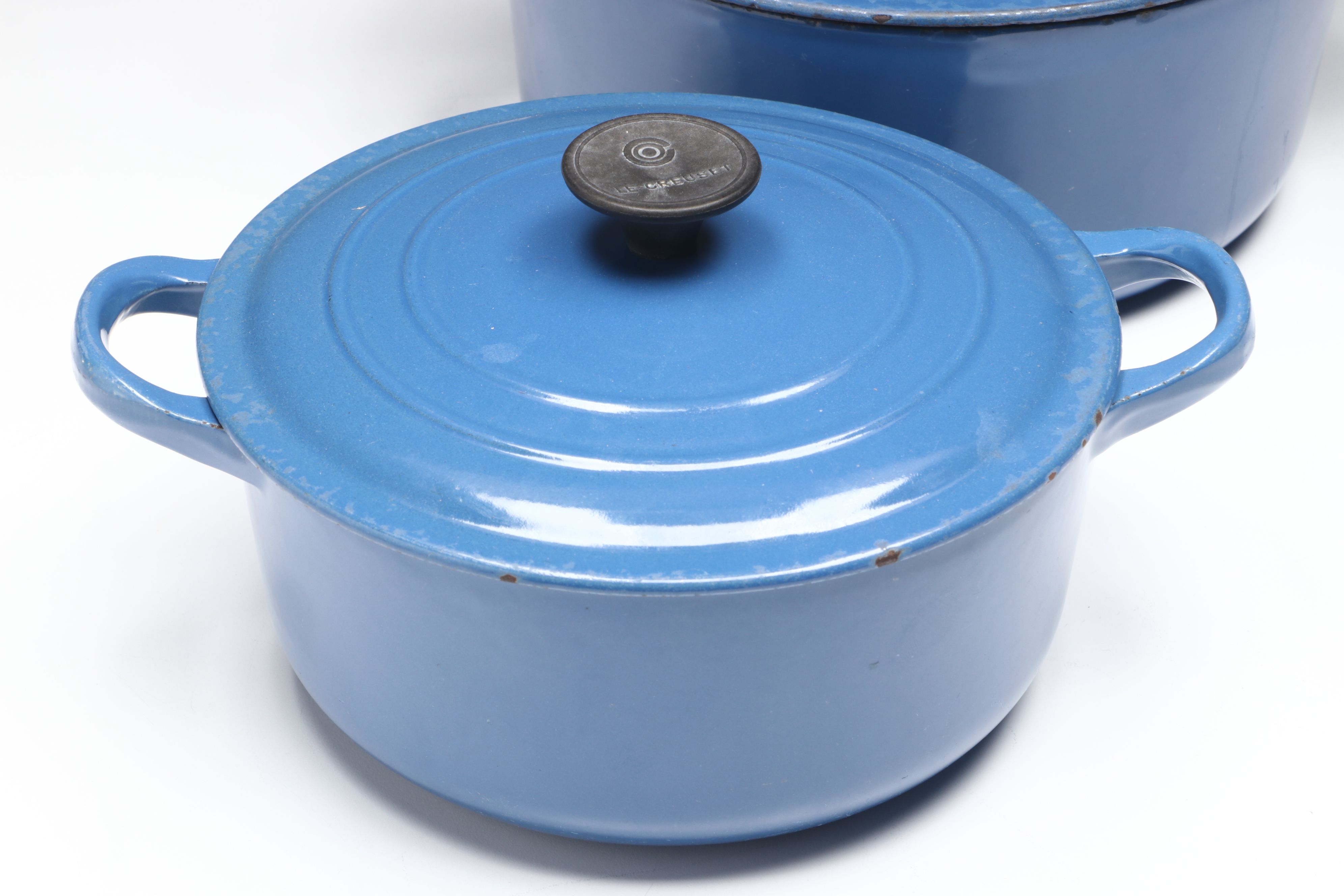 Le Creuset Blue Enamel Dutch Ovens