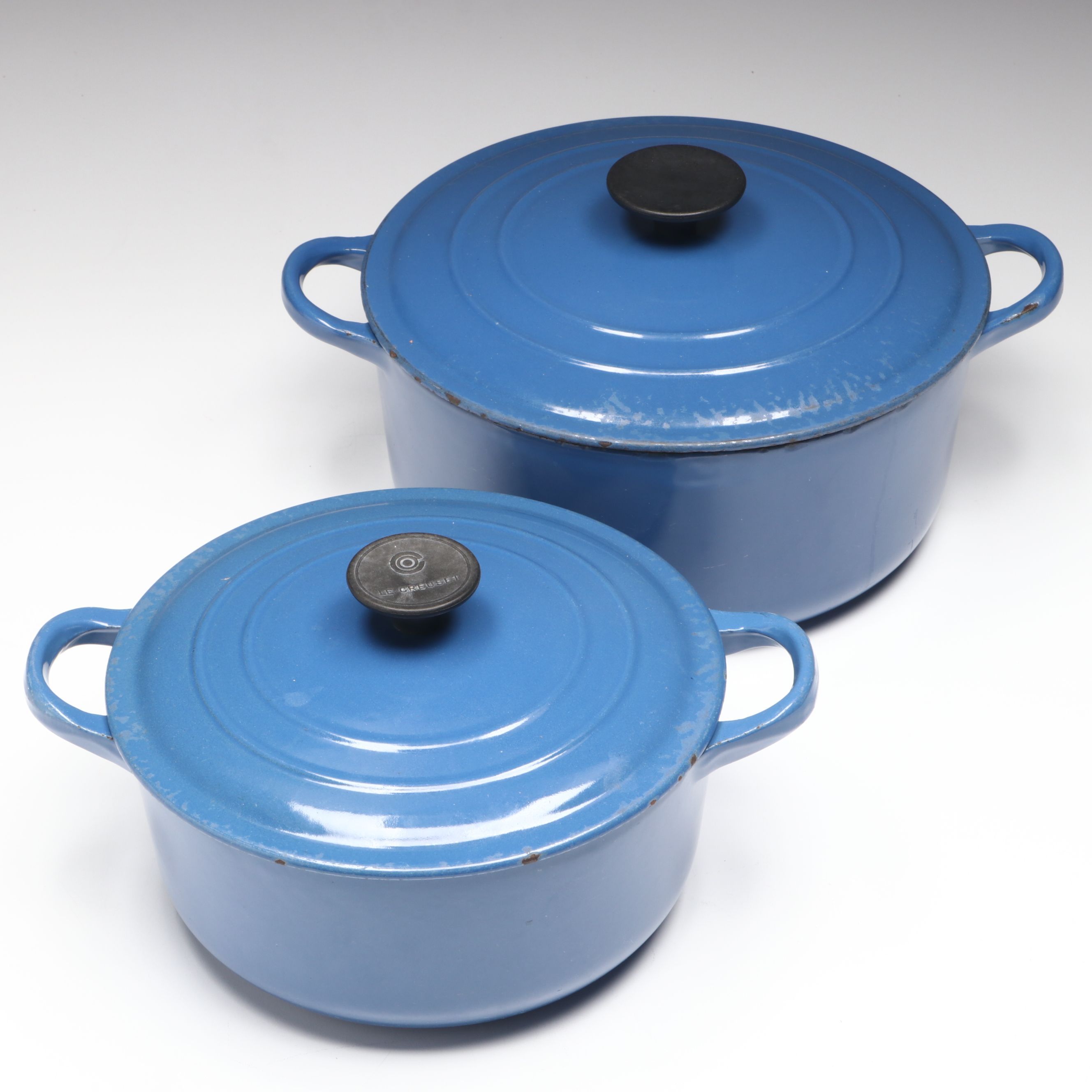 Le Creuset Blue Enamel Dutch Ovens