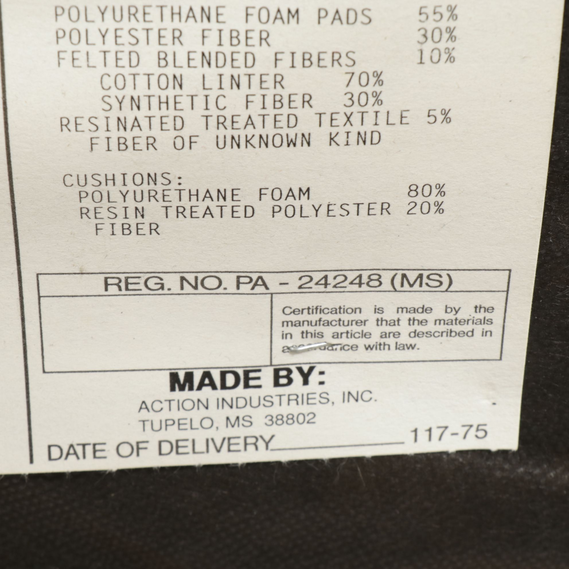 Action Industries for Lane Leather Upholstered Recliner