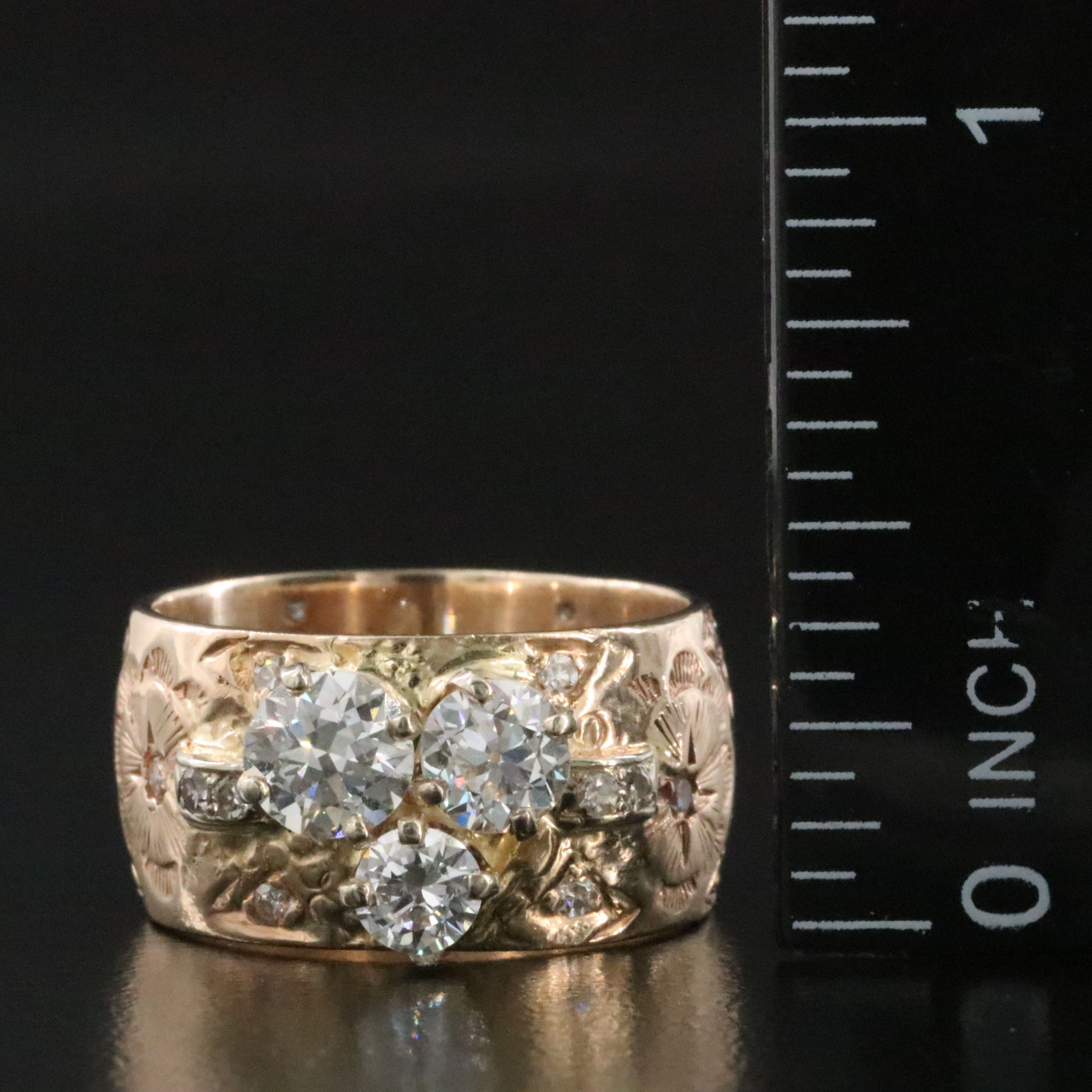 14K 1.36 CTW Diamond Floral Band