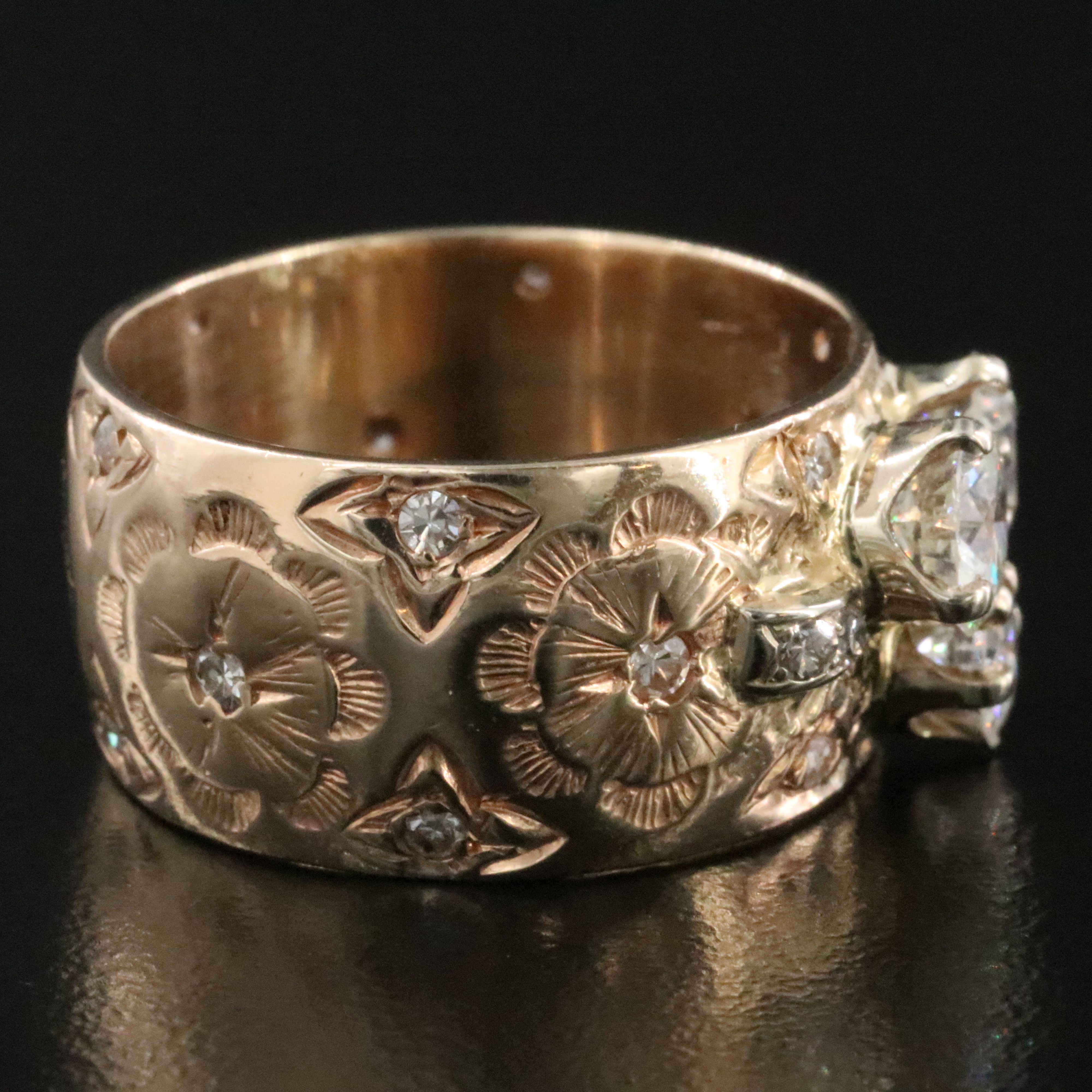 14K 1.36 CTW Diamond Floral Band