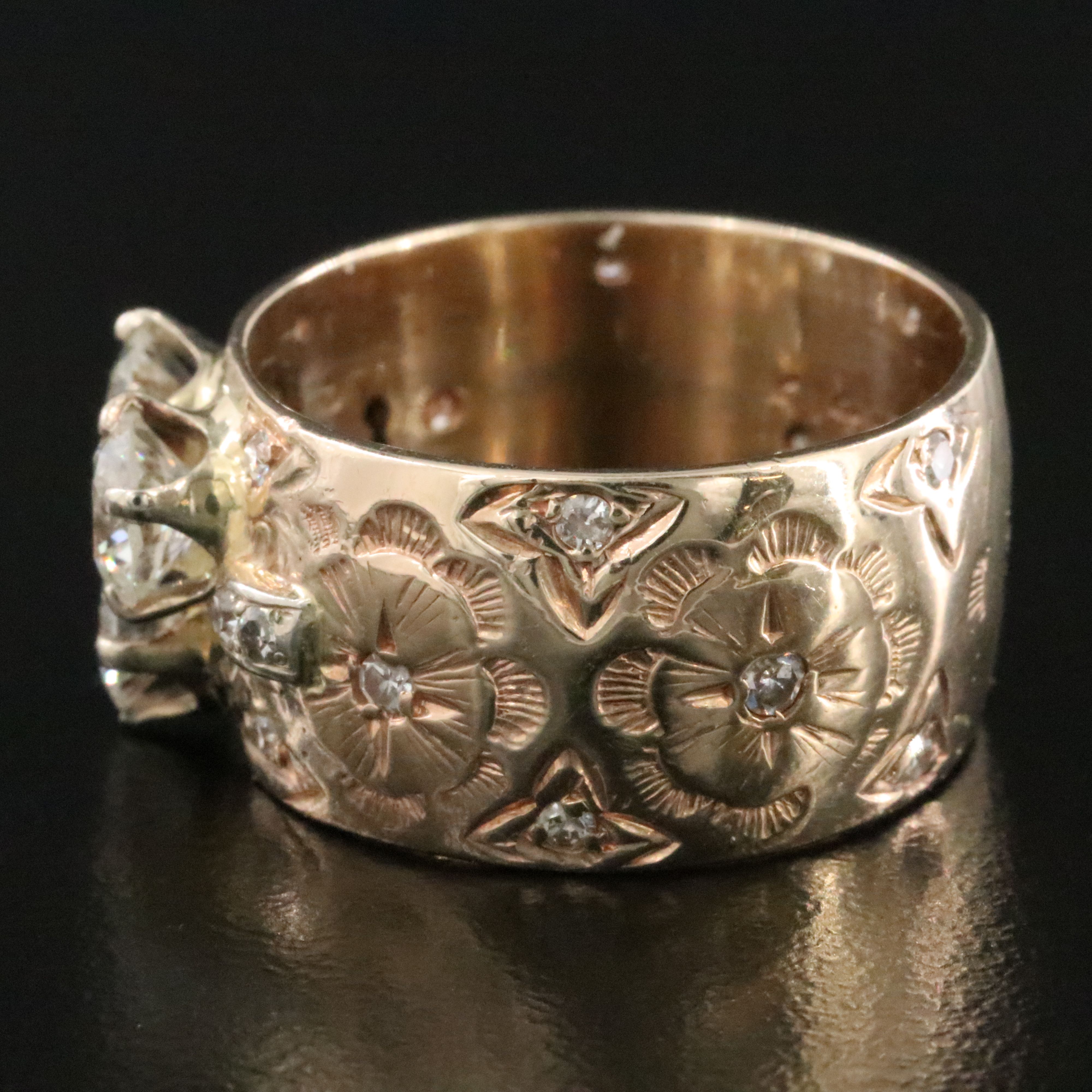 14K 1.36 CTW Diamond Floral Band