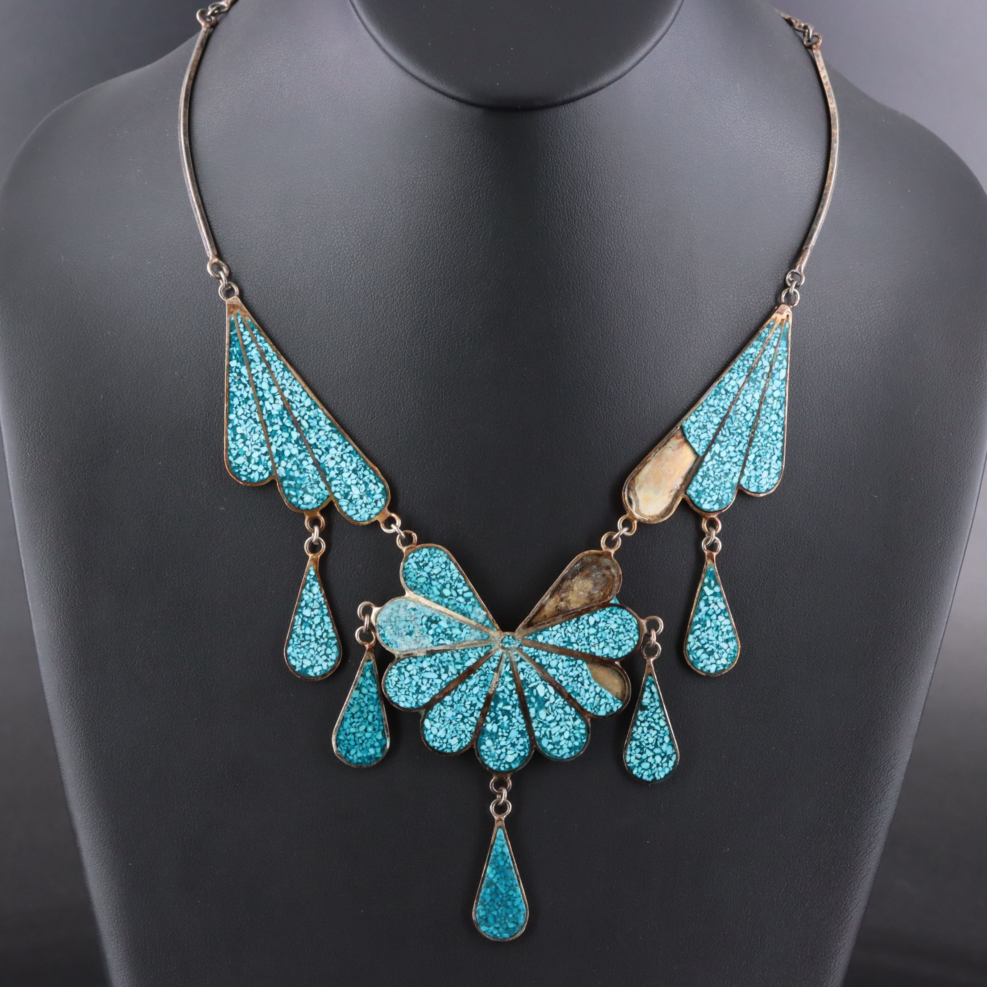 Mexican Chip Stone Inlay Necklace