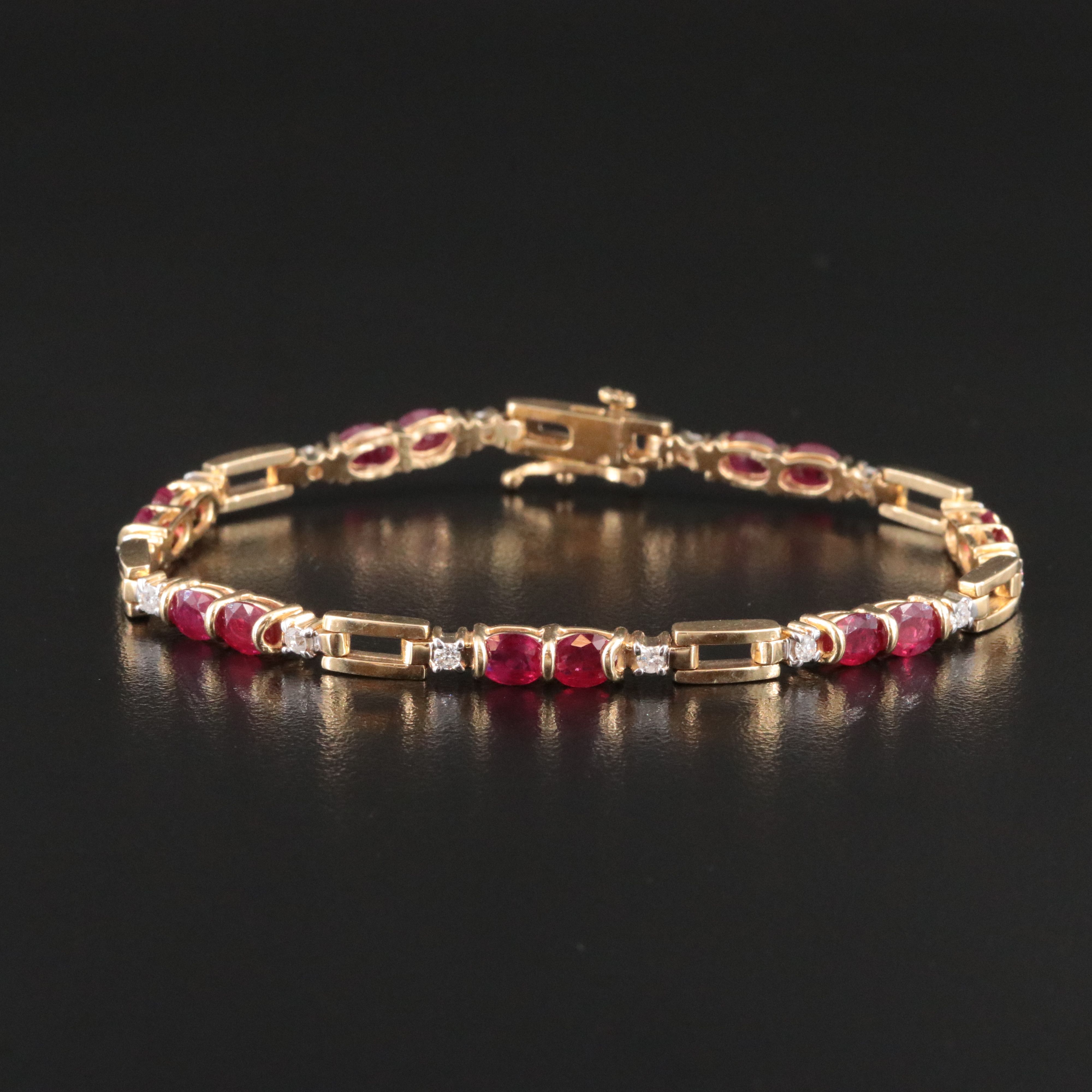 14K Ruby and 0.39 CTW Diamond  Bracelet