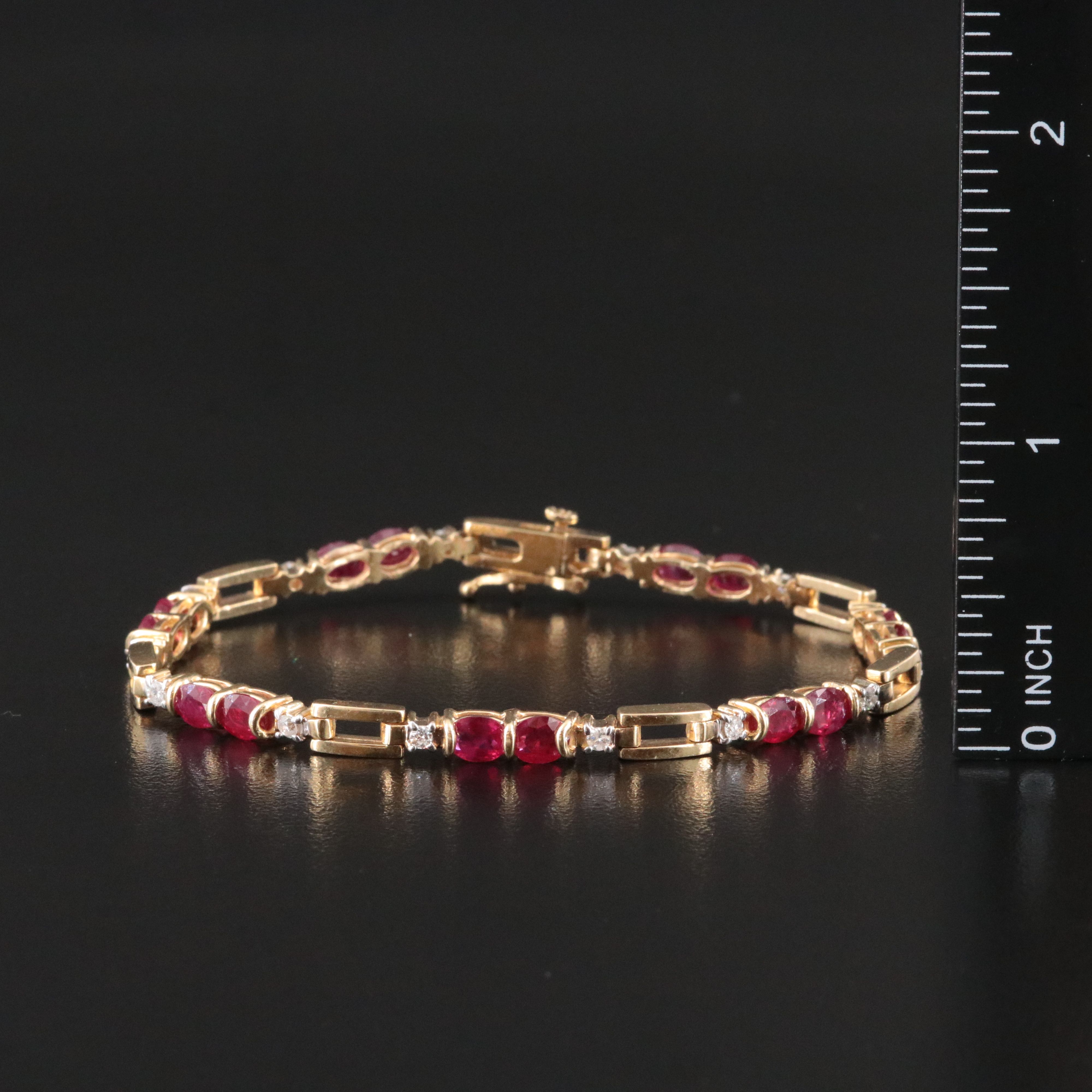 14K Ruby and 0.39 CTW Diamond  Bracelet