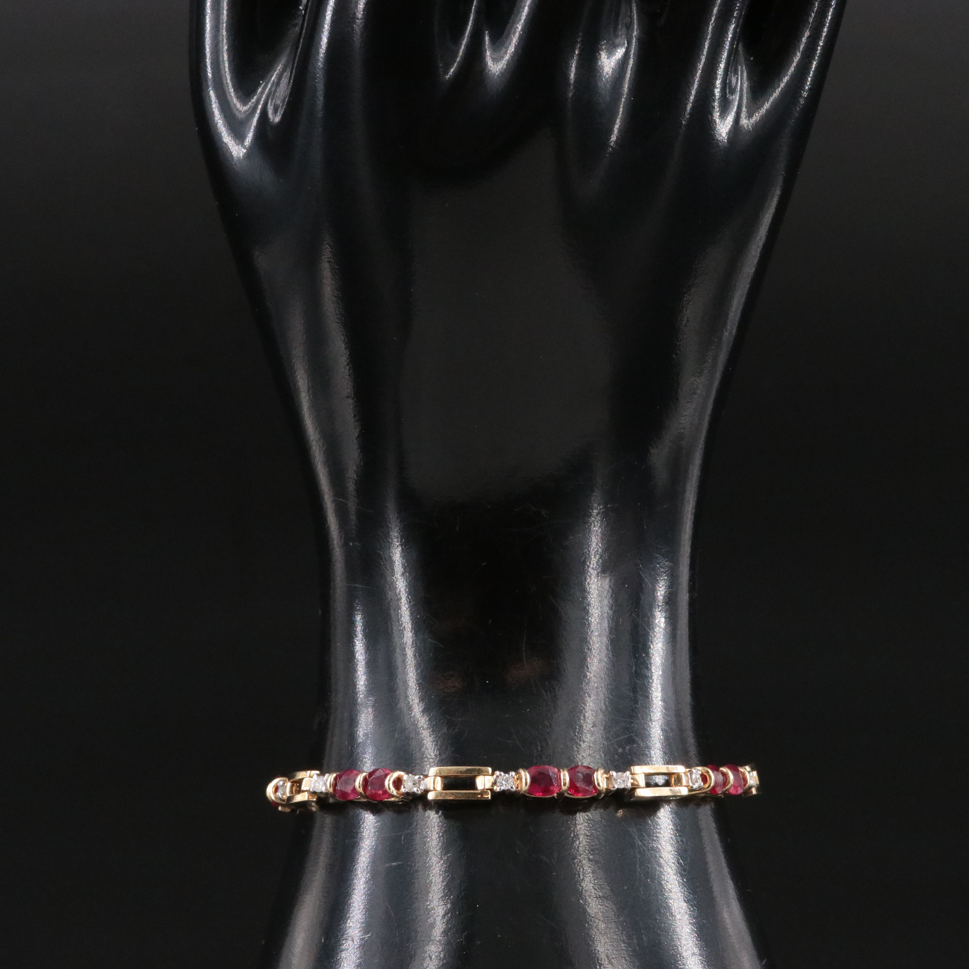 14K Ruby and 0.39 CTW Diamond  Bracelet