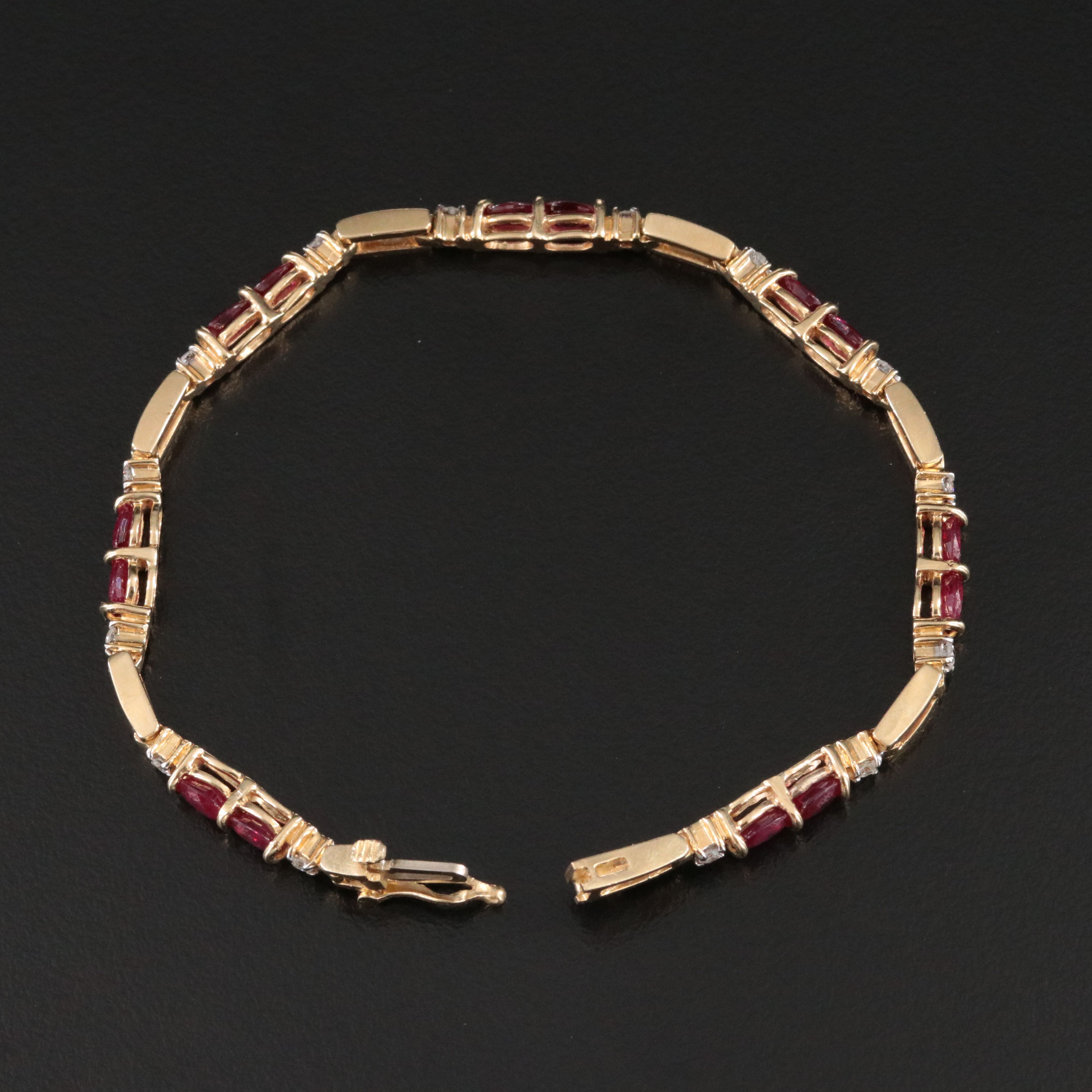 14K Ruby and 0.39 CTW Diamond  Bracelet