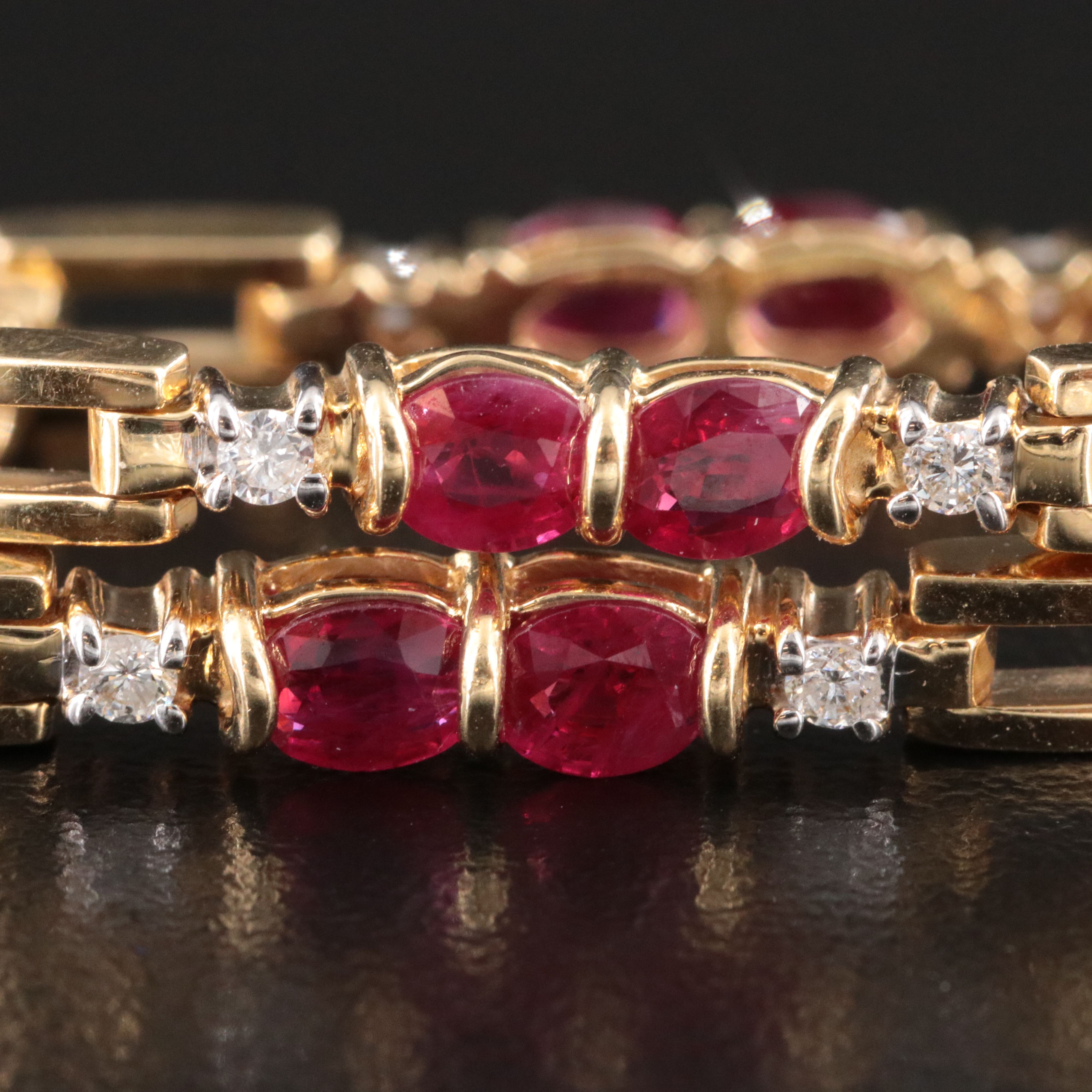14K Ruby and 0.39 CTW Diamond  Bracelet
