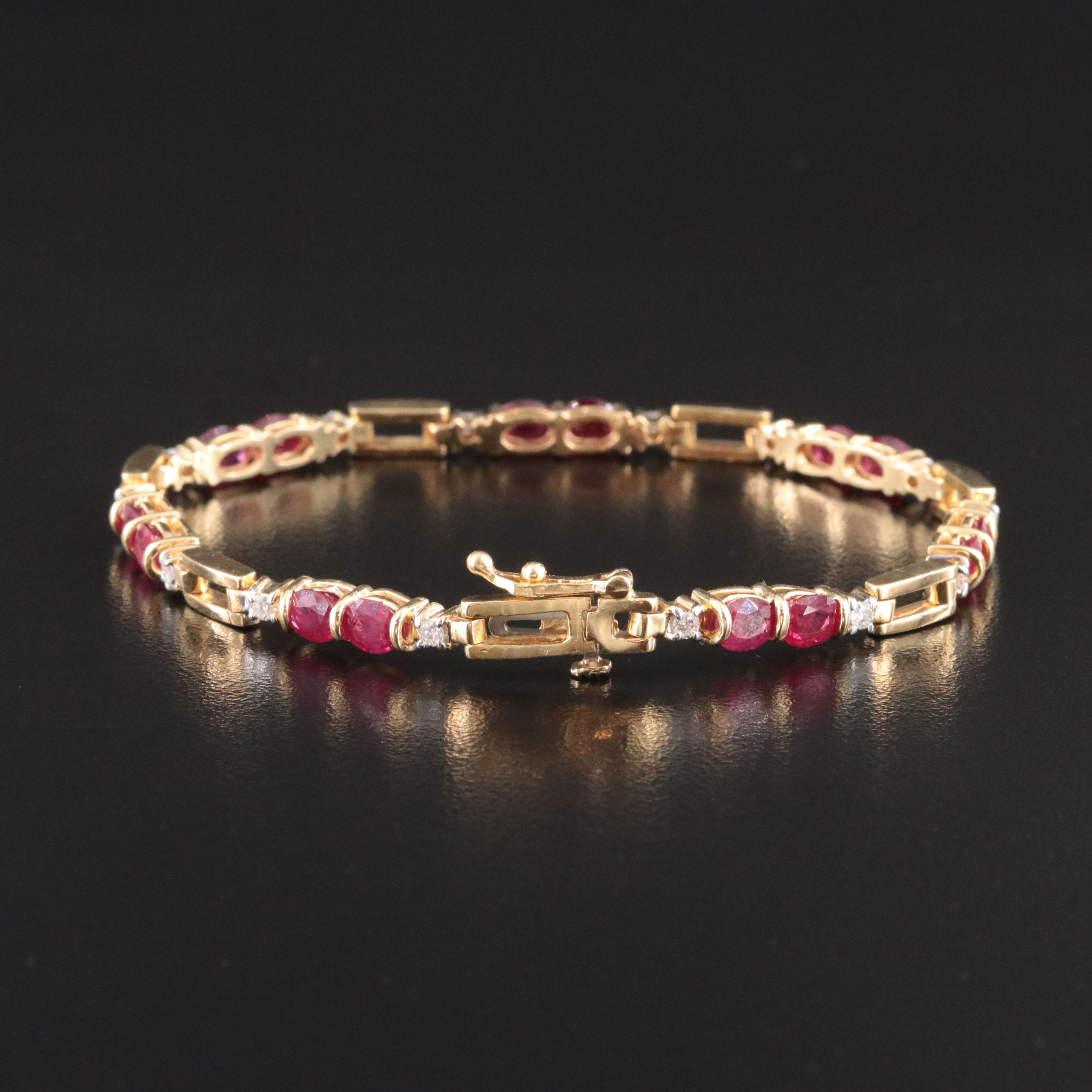 14K Ruby and 0.39 CTW Diamond  Bracelet