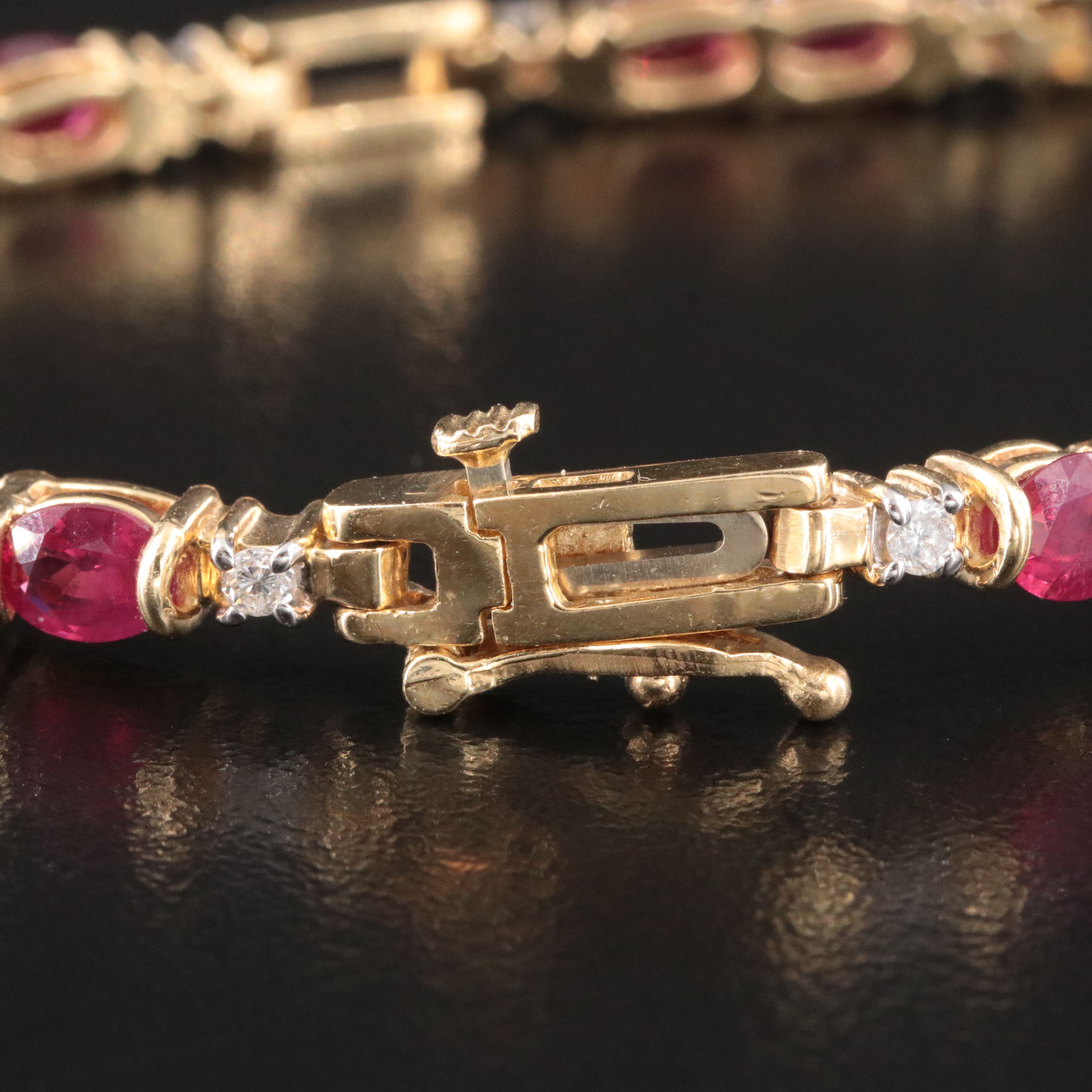 14K Ruby and 0.39 CTW Diamond  Bracelet