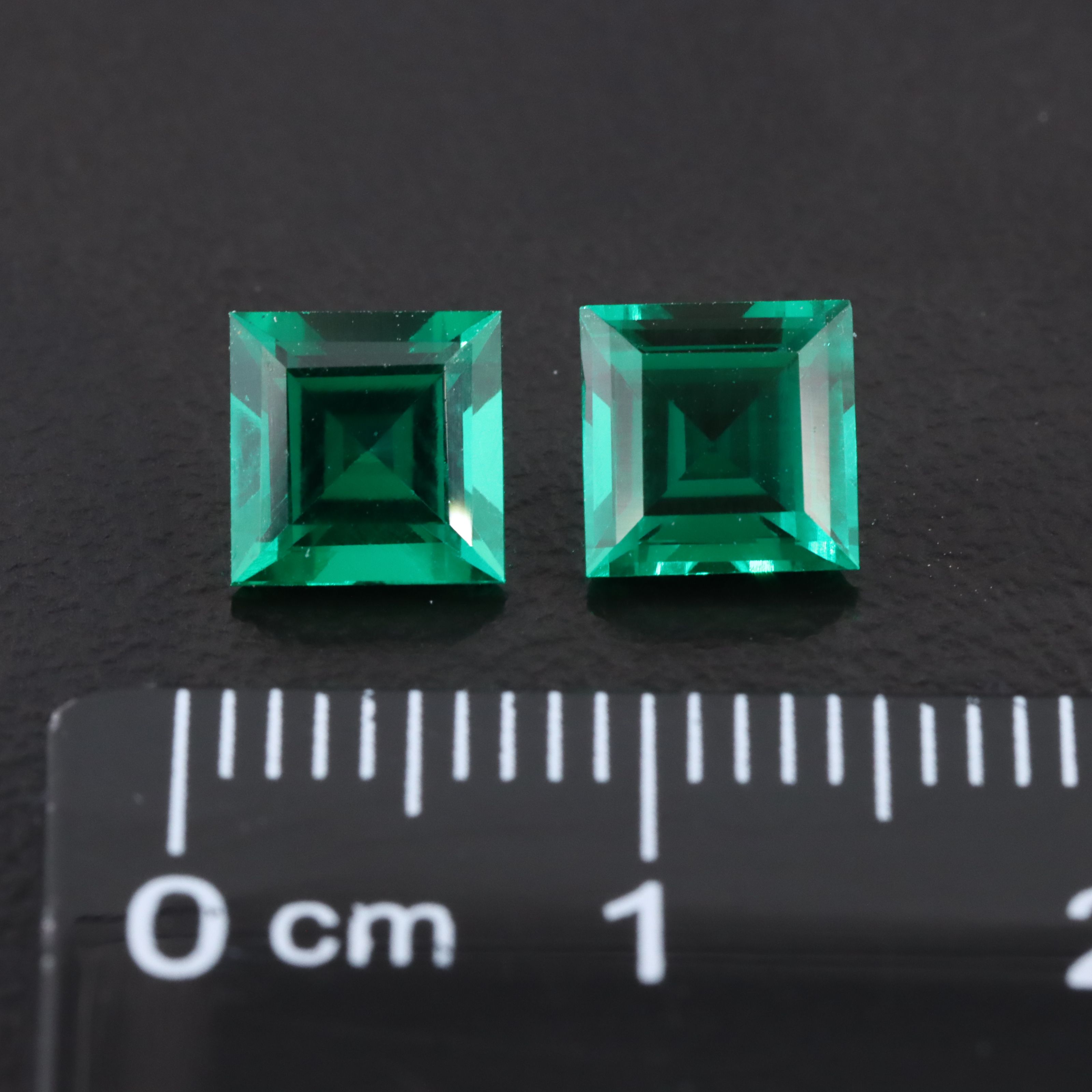 Loose 1.89 CTW Lab Grown Emerald Pair