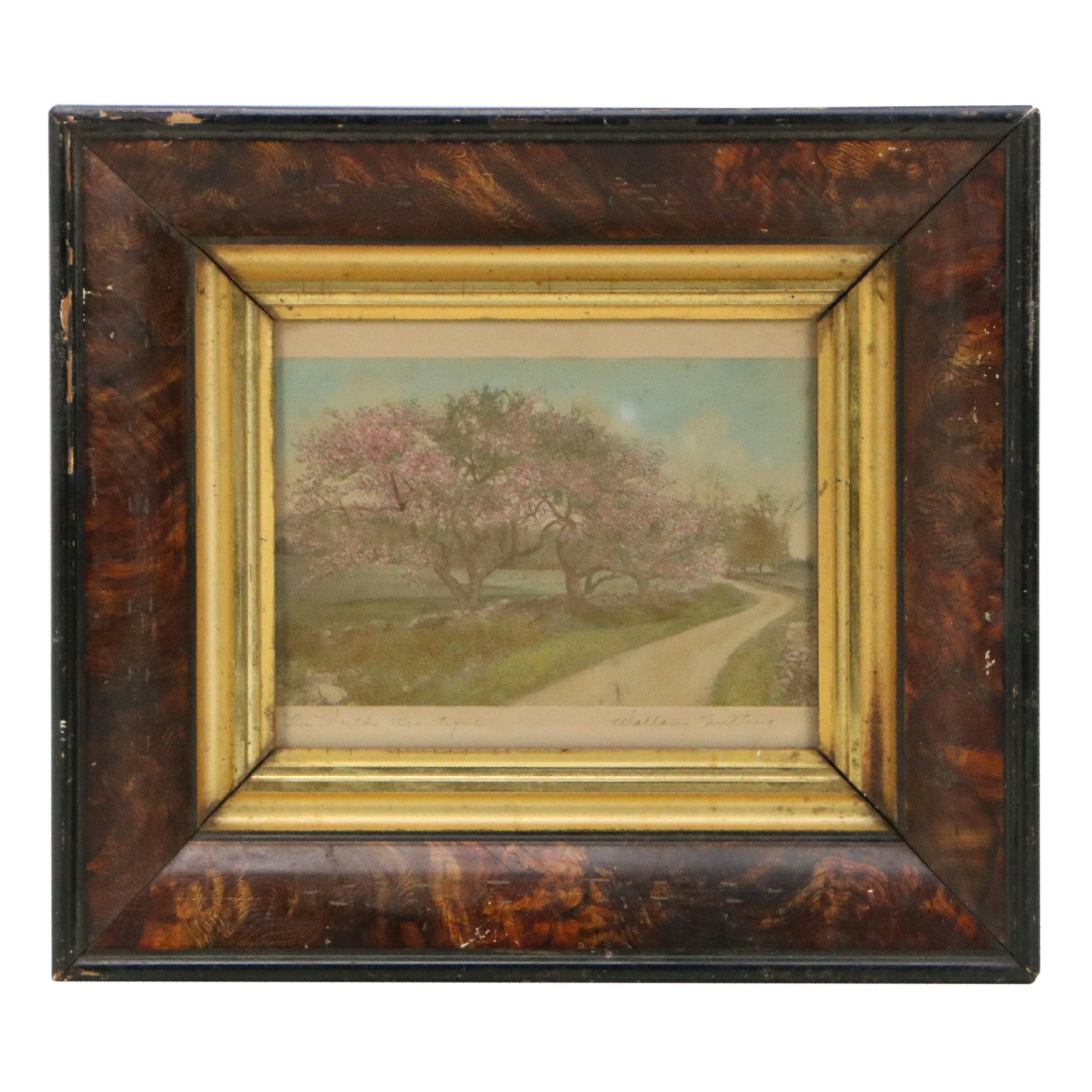 Wallace Nutting Hand-Colored Platinum Photograph "The World Beautiful"