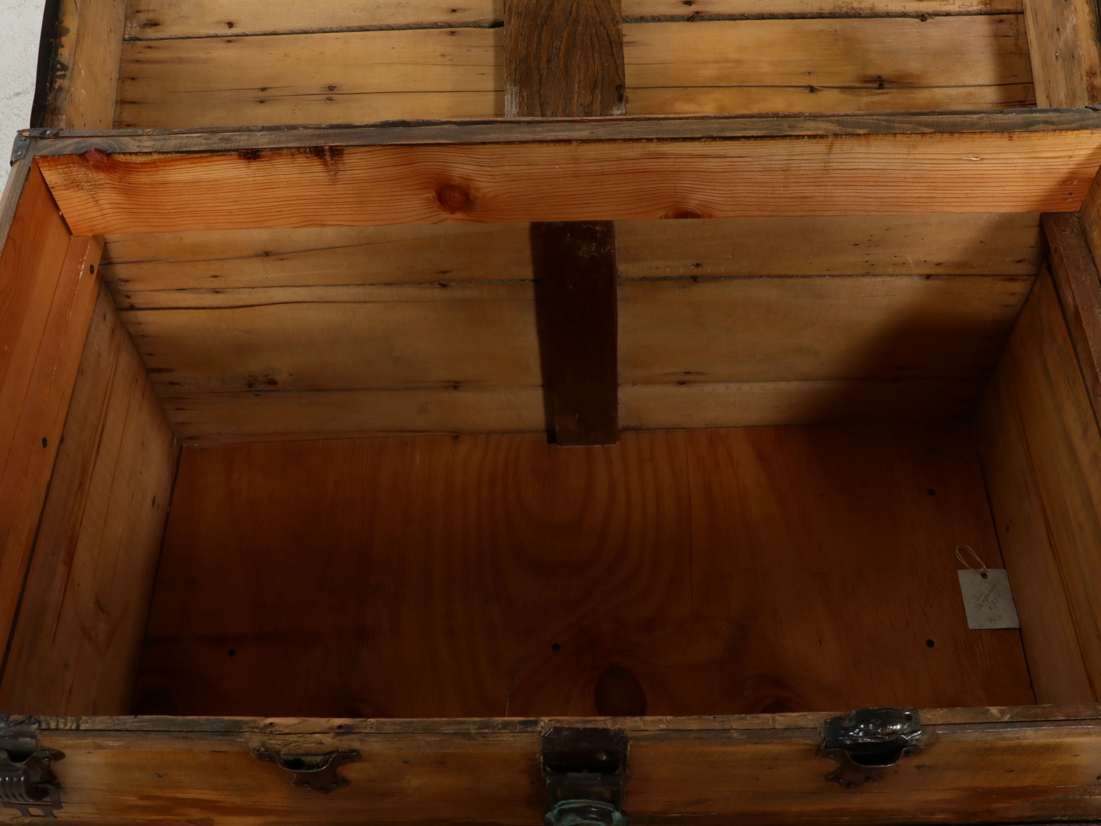 American Steamer Trunk with Slat-Top and Iron Hardware, Late 19th Century