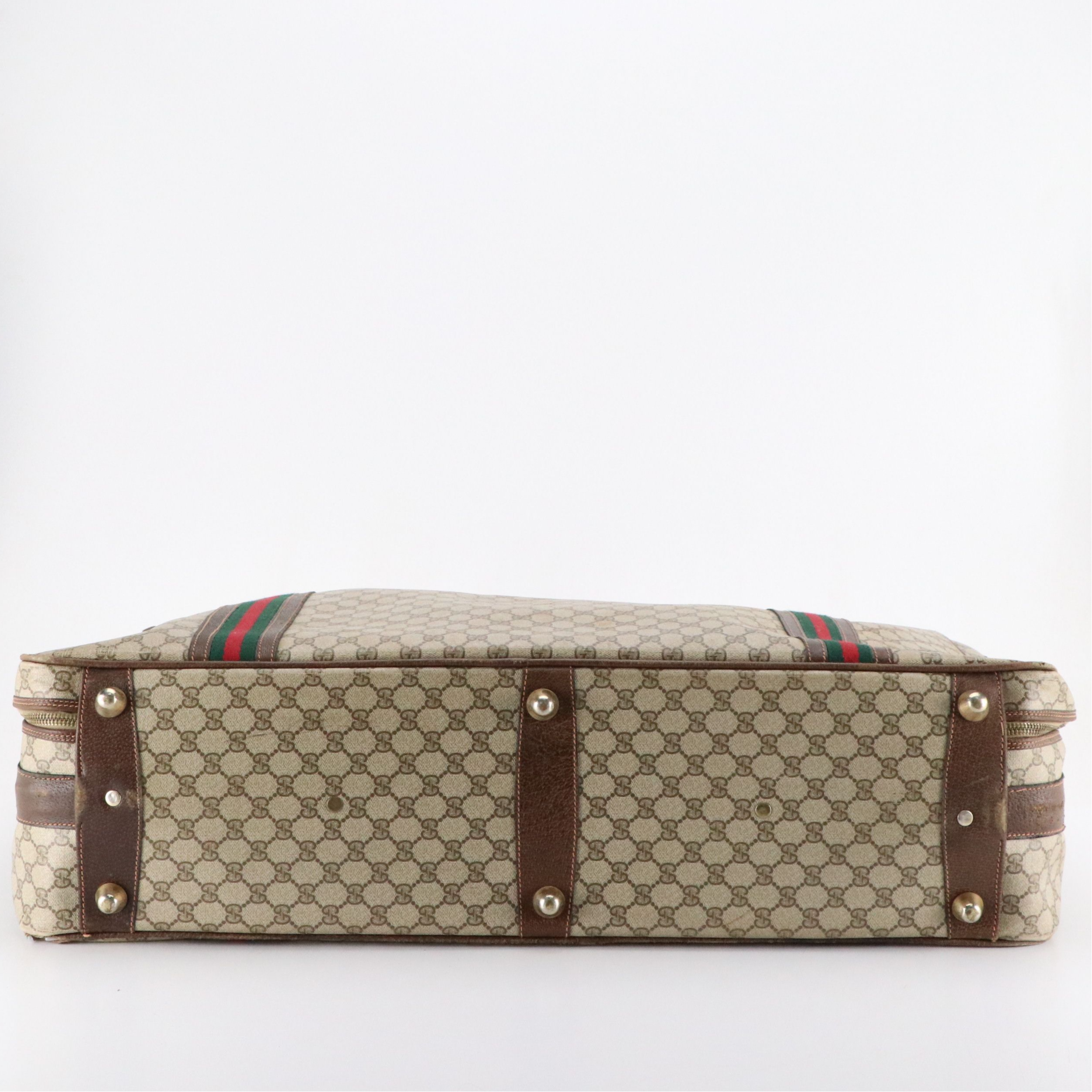 Gucci Web Stripe 29" Softside Suitcase in GG Supreme Canvas, 1960s