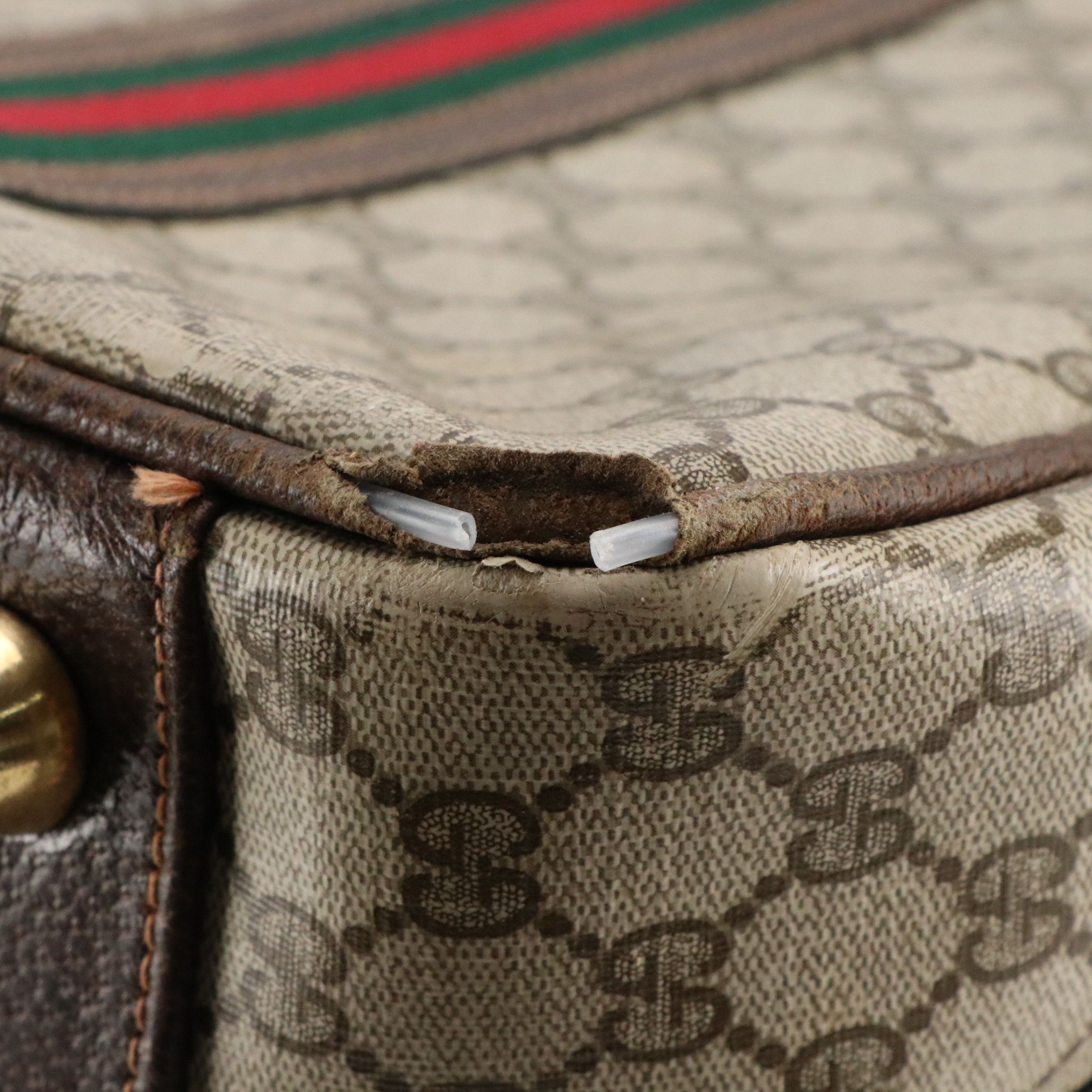 Gucci Web Stripe 29" Softside Suitcase in GG Supreme Canvas, 1960s