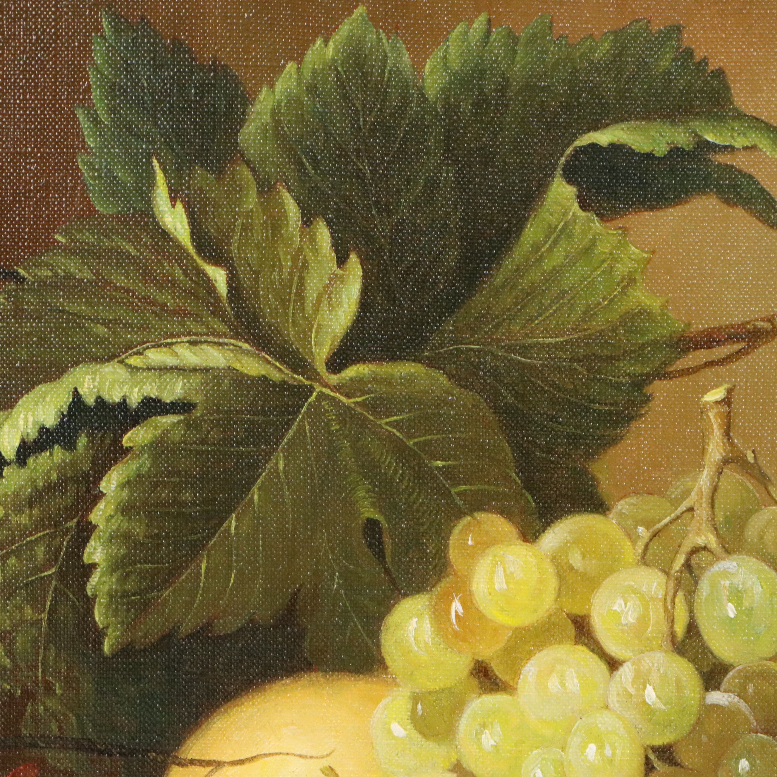 Fruit Still Life Oil Painting, Late 20th Century