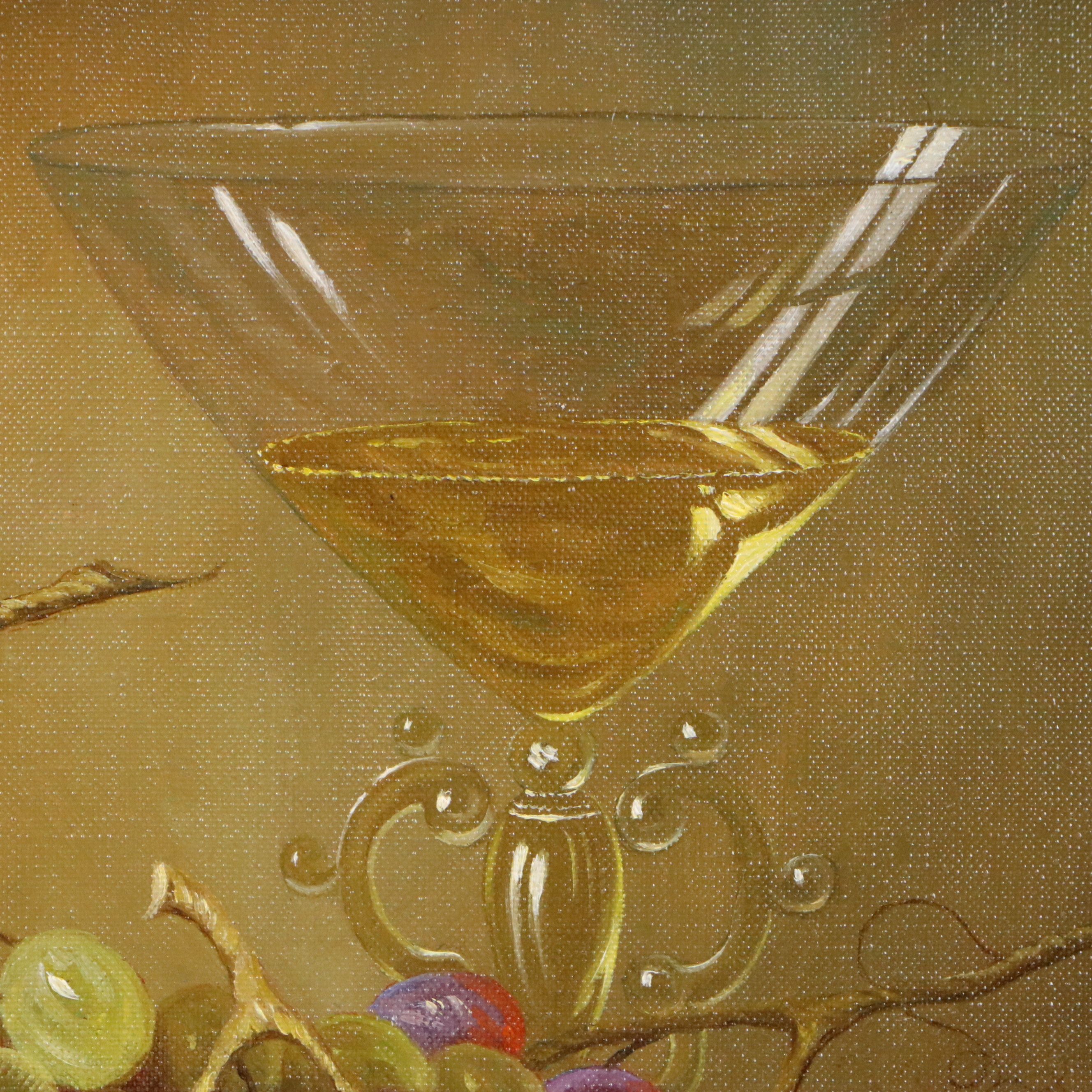 Fruit Still Life Oil Painting, Late 20th Century