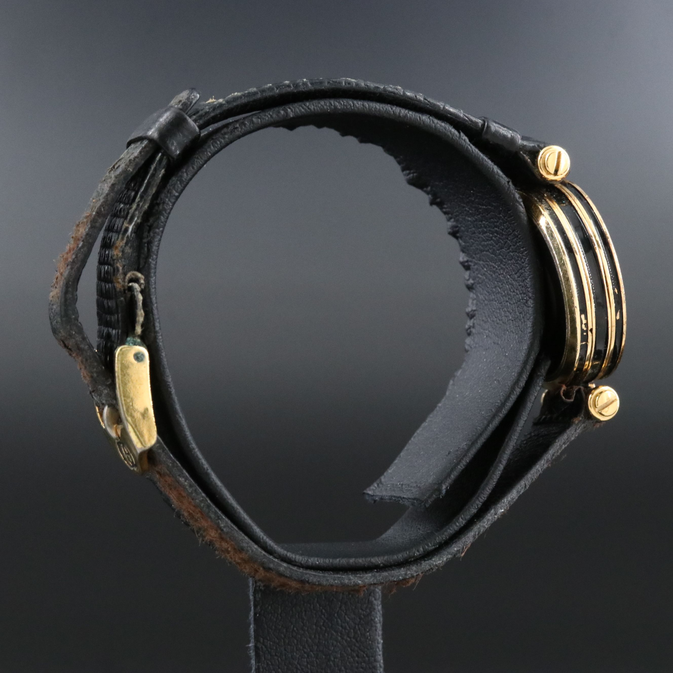 Vintage Gucci Stack Watch with Black Dial