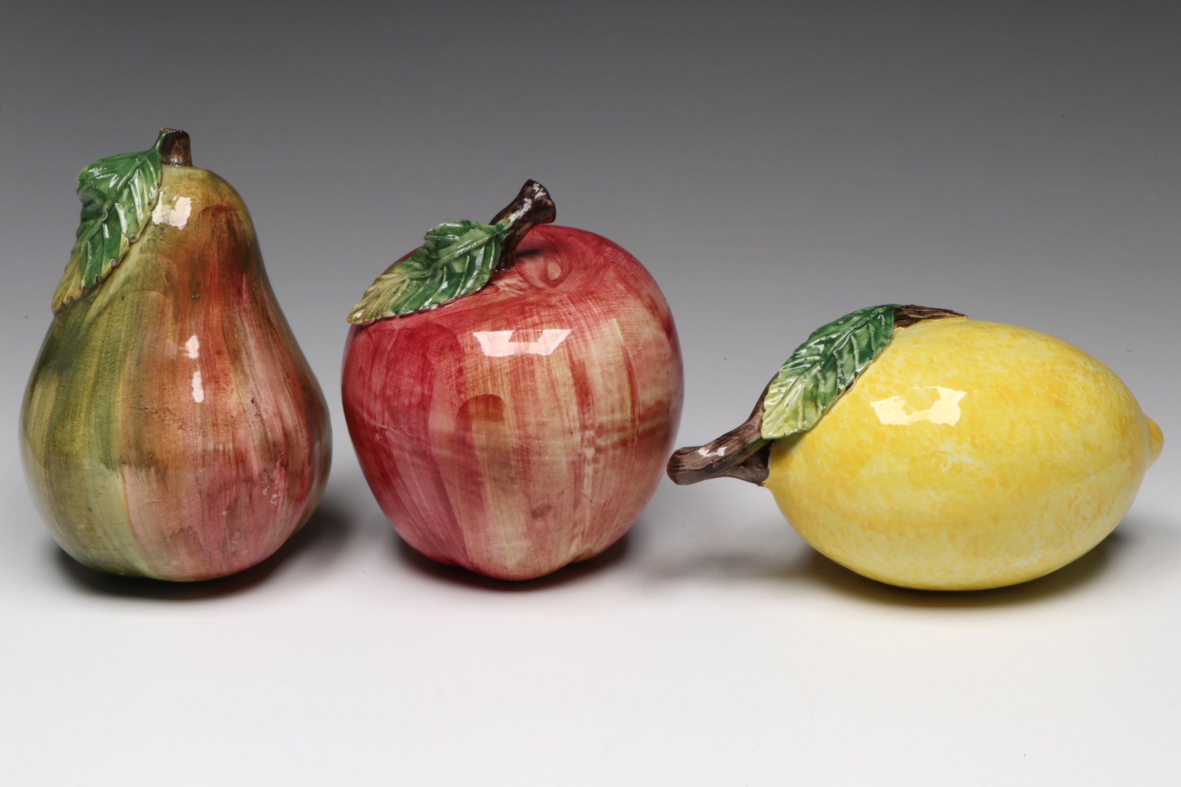 Handmade Italian Ceramic Fruit Sculptures
