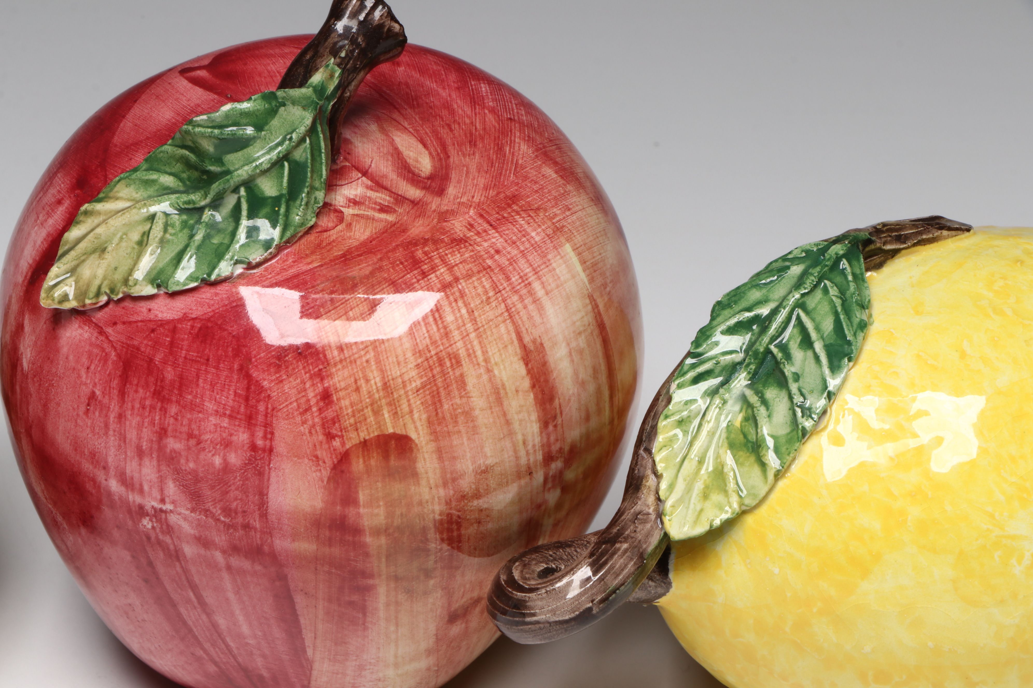 Handmade Italian Ceramic Fruit Sculptures