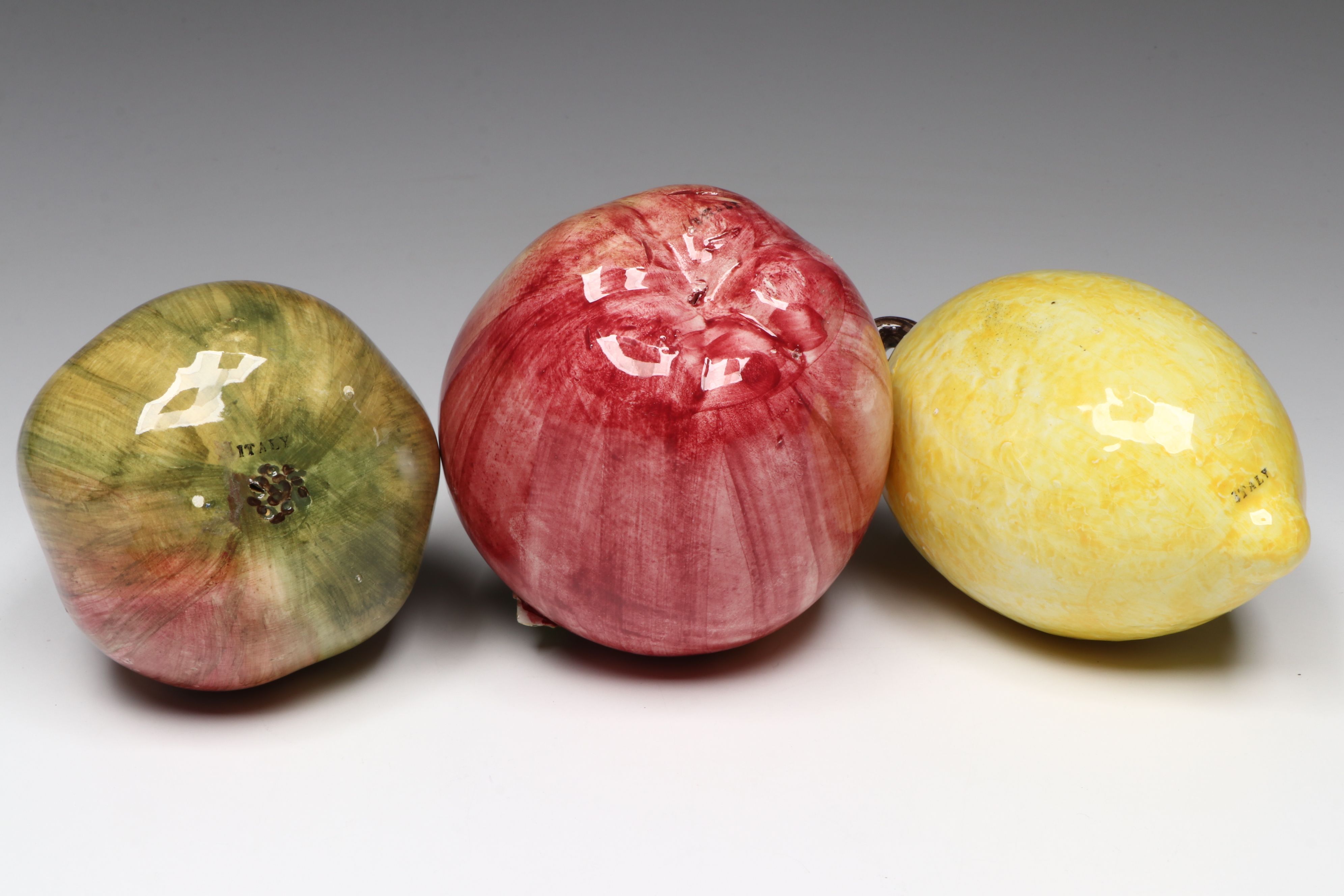 Handmade Italian Ceramic Fruit Sculptures