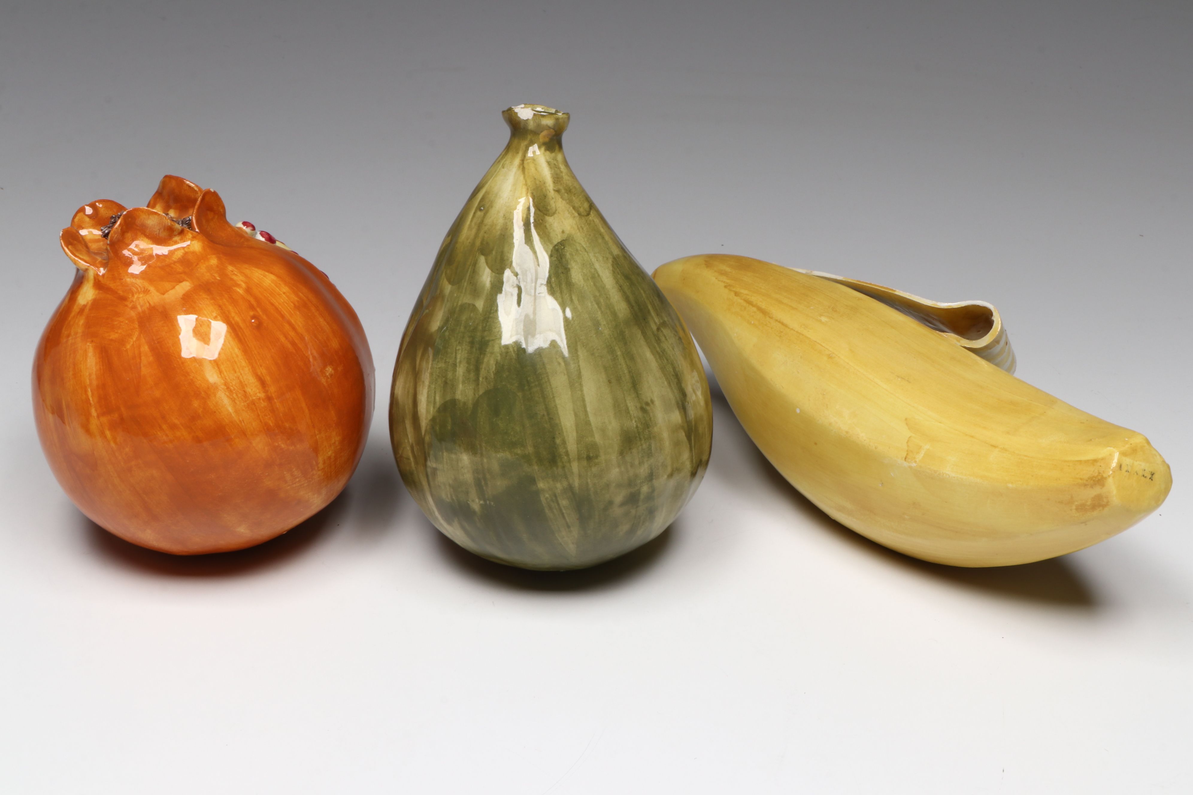 Handmade Italian Ceramic Fruit Sculptures