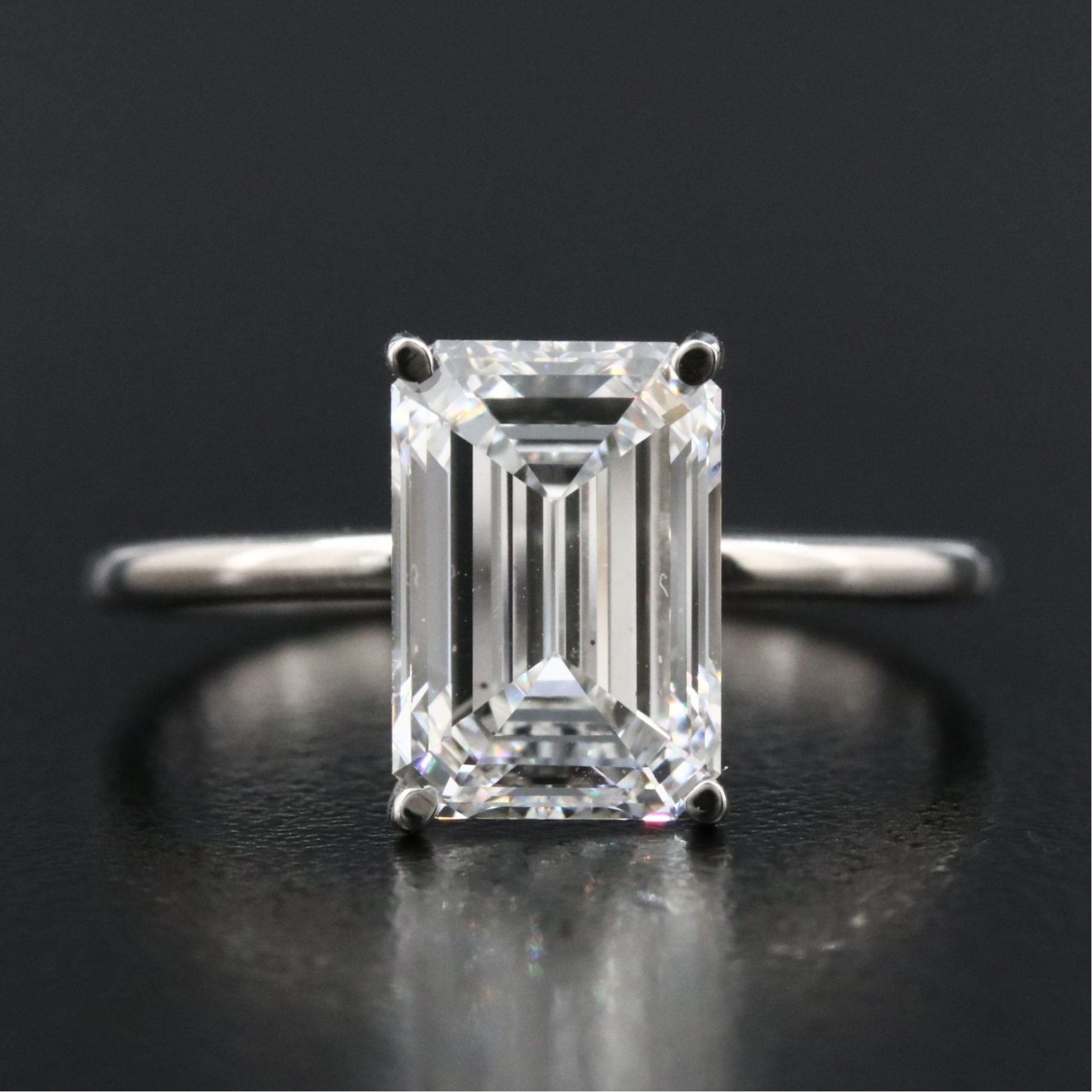 Platinum 2.88 CT Lab Grown Diamond Solitaire Ring