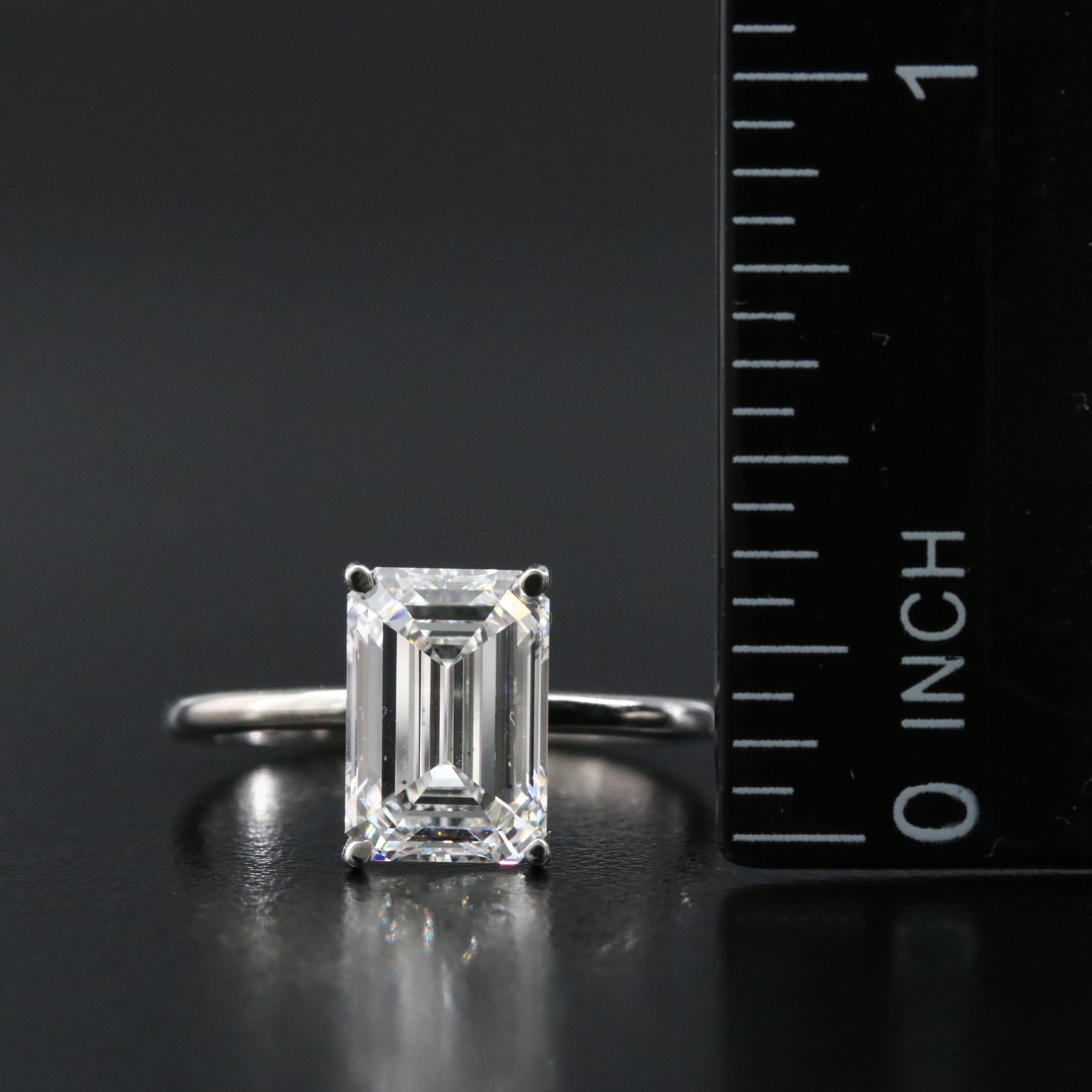 Platinum 2.88 CT Lab Grown Diamond Solitaire Ring