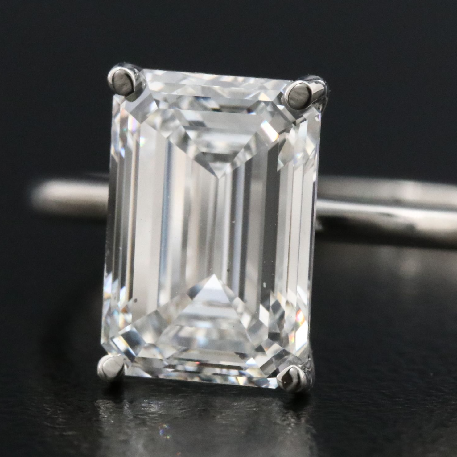 Platinum 2.88 CT Lab Grown Diamond Solitaire Ring