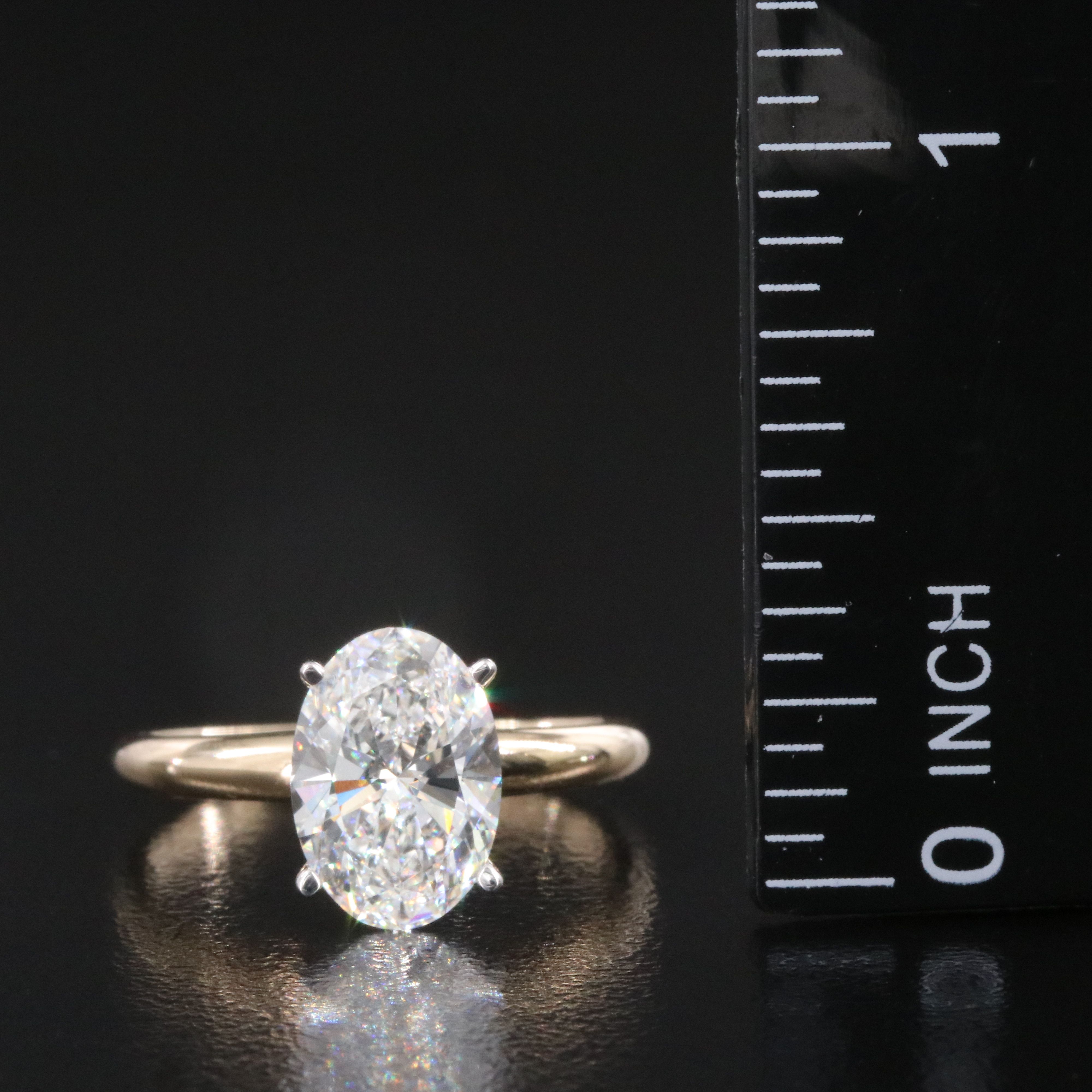 14K 2.01 CT Lab Grown Diamond Solitaire Ring with IGI Report