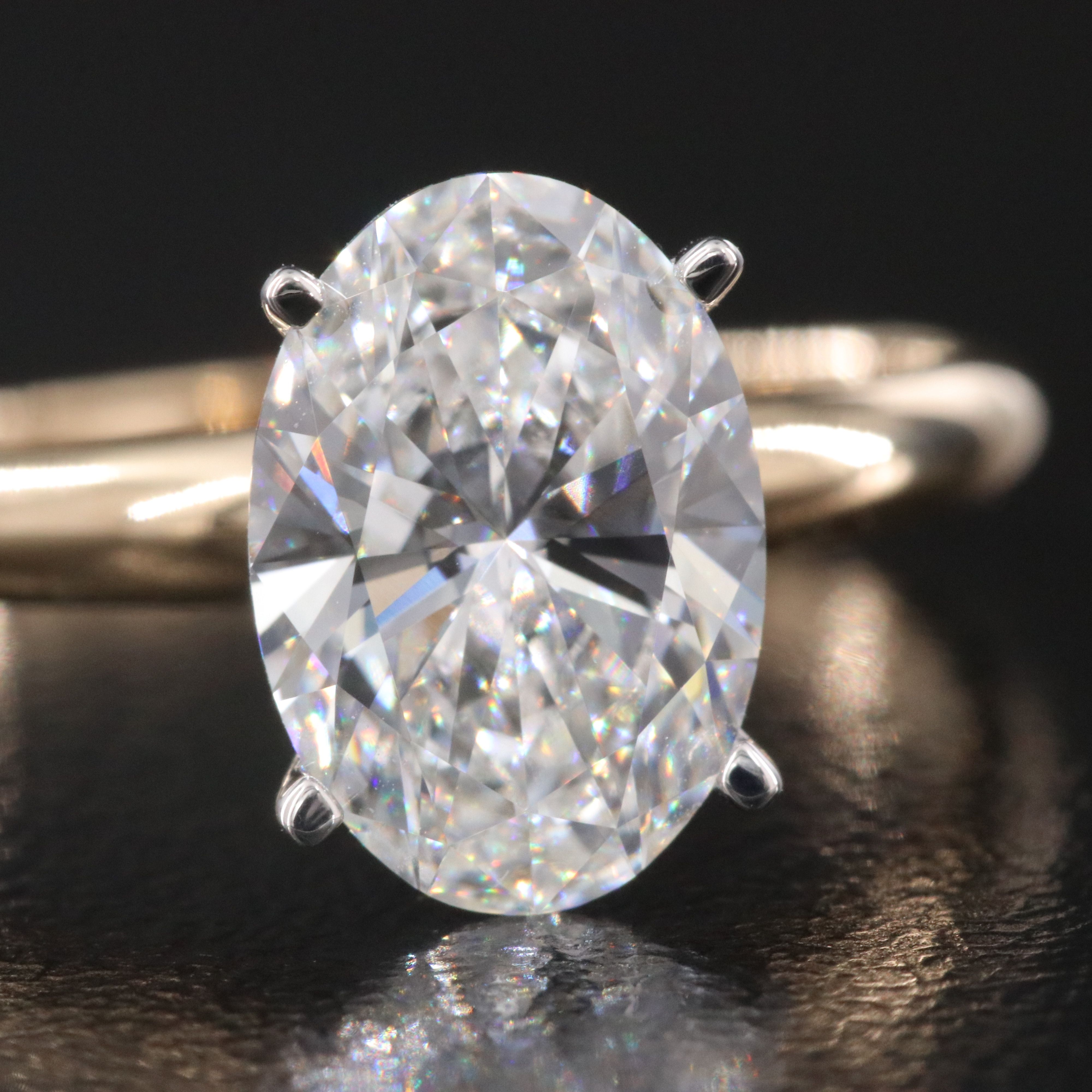 14K 2.01 CT Lab Grown Diamond Solitaire Ring with IGI Report