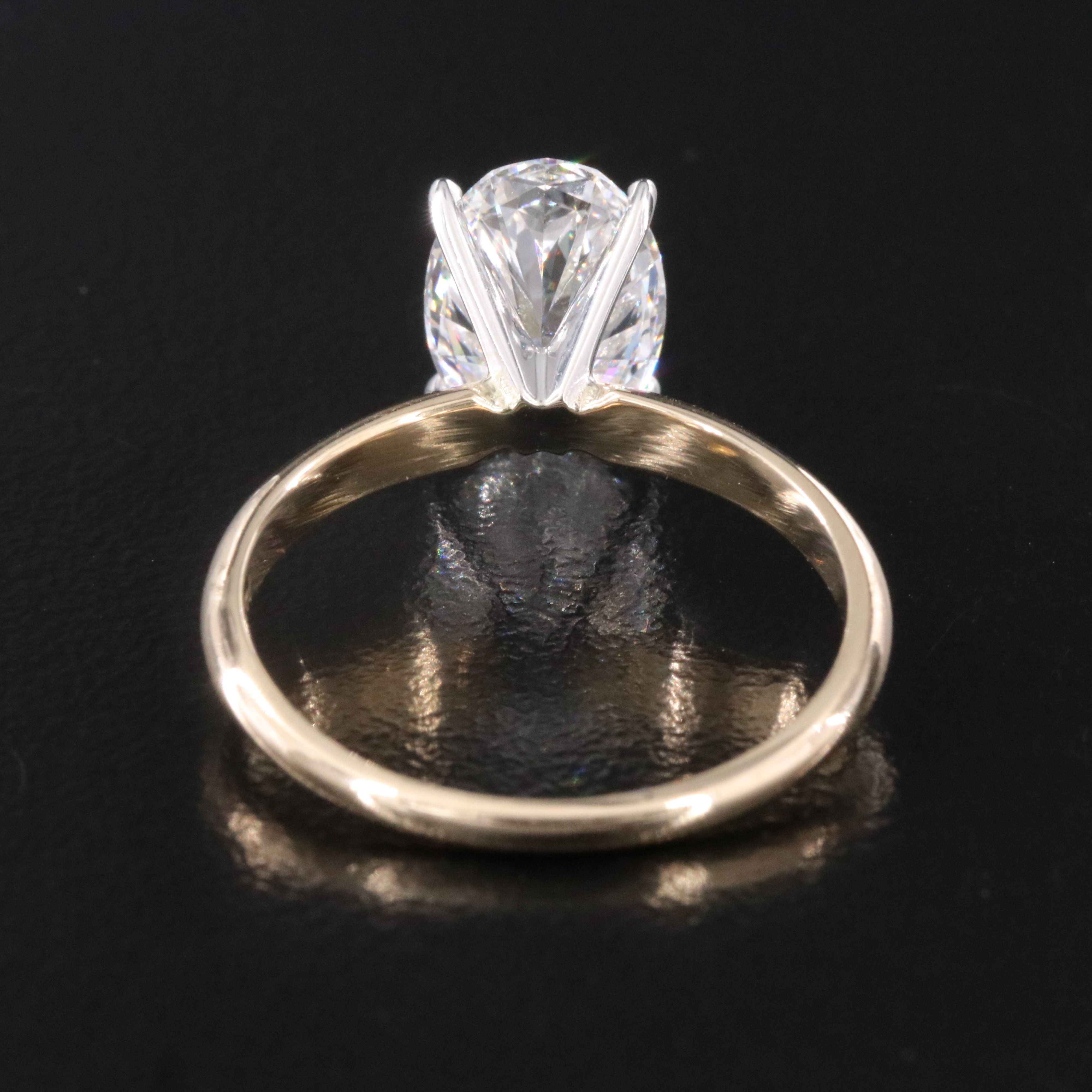14K 2.01 CT Lab Grown Diamond Solitaire Ring with IGI Report