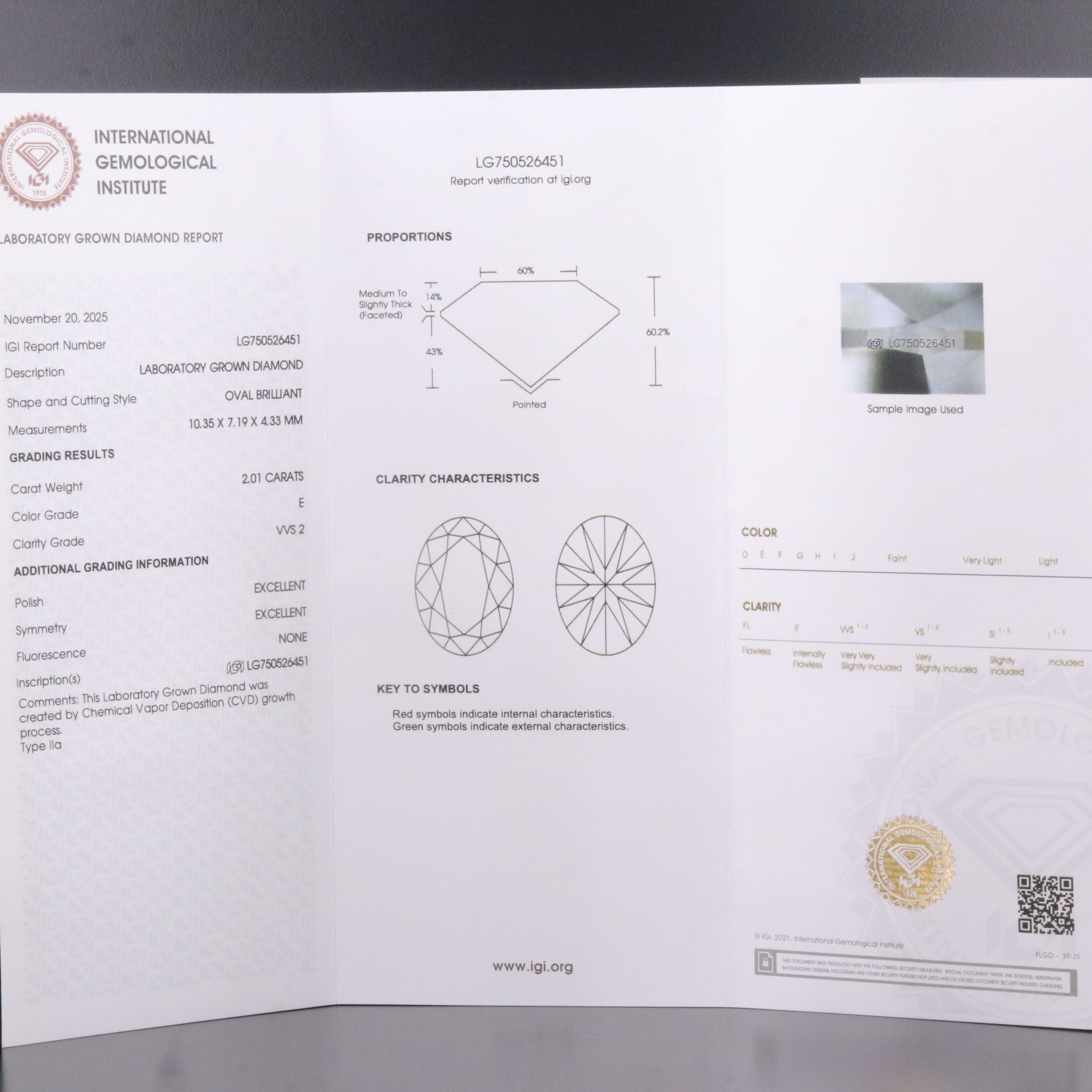 14K 2.01 CT Lab Grown Diamond Solitaire Ring with IGI Report