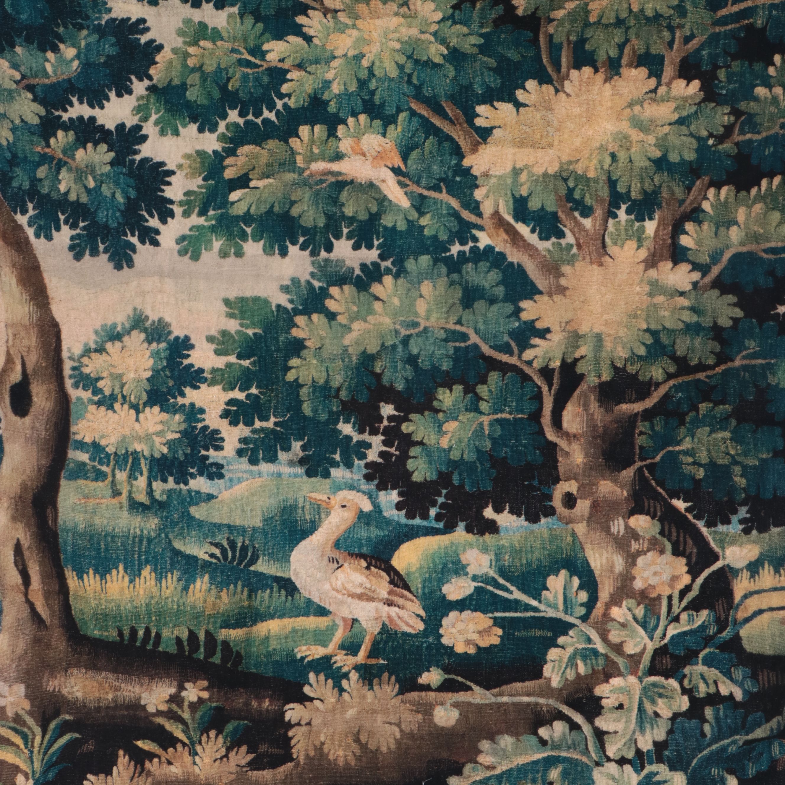 Contemporary French Verdure Aubusson Genre Scene Tapestry