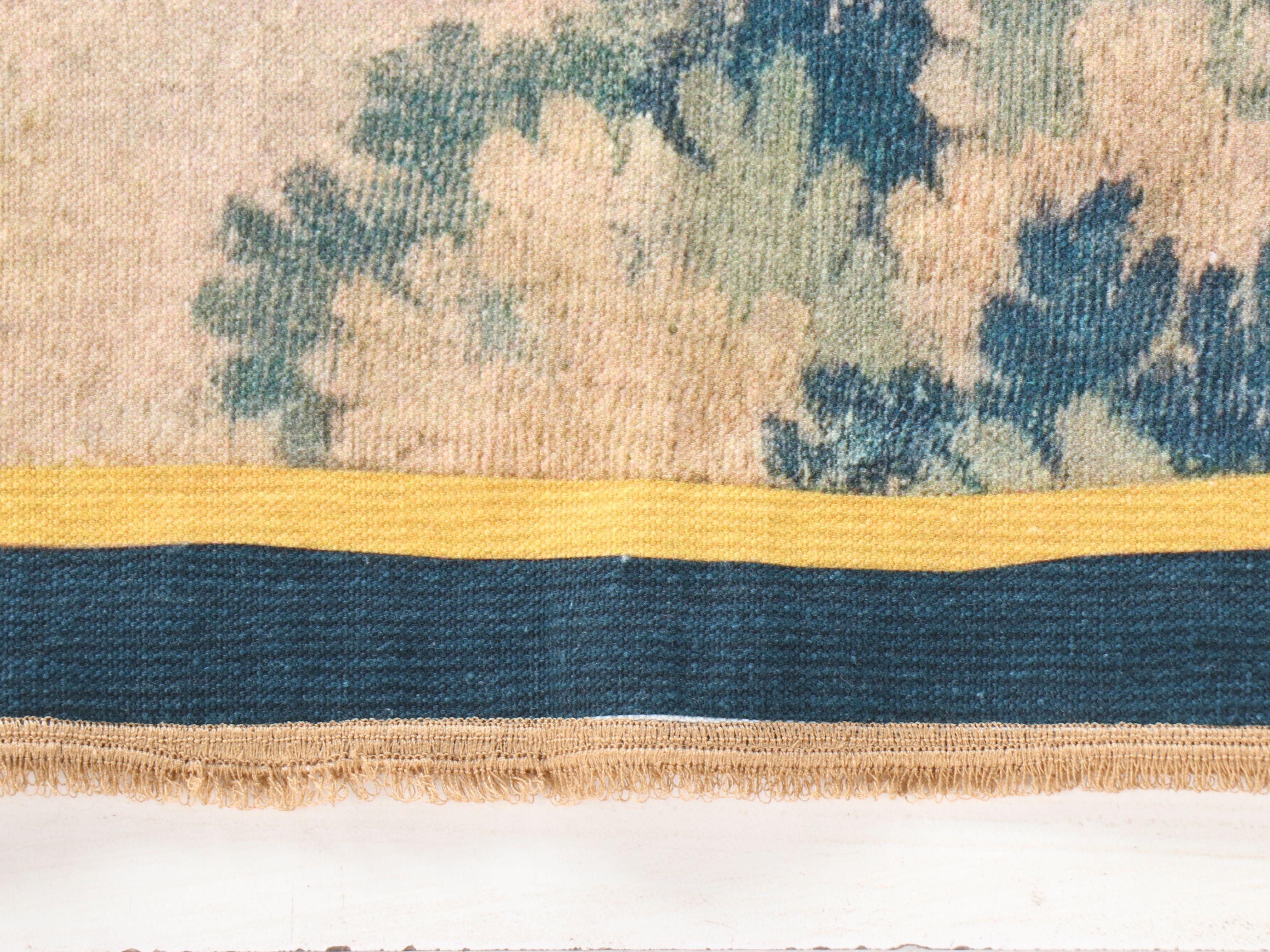 Contemporary French Verdure Aubusson Genre Scene Tapestry